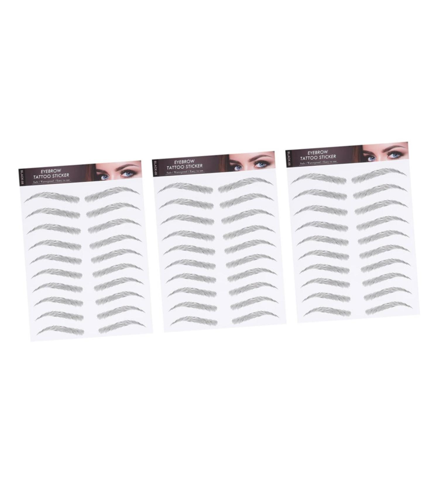 Outanaya 3 Sheets Waterproof Eyebrow Stickers on Accessories Artificial Eyebrows Eye Brows Transfer Stickers 21.00X15.00X0.20CM Black - Buy Online on GoSupps.com
