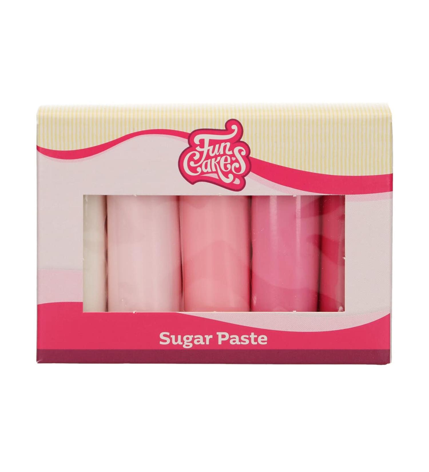 Funcakes Fondant Multipack Pink - Easy to Use Smooth & Flexible Cake Decorating Gluten-Free 5 Colors 5 x 100g - Buy Online on GoSupps.com