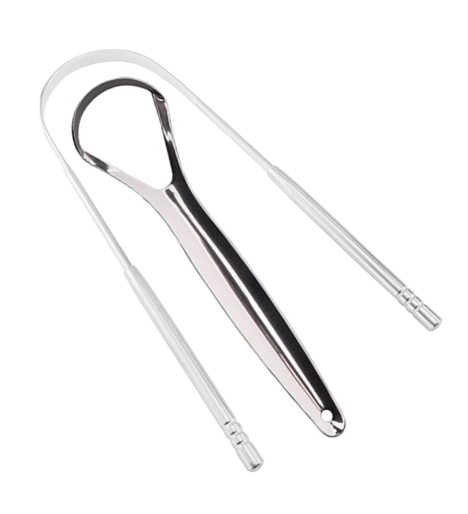 Stainless Steel Tongue Scraper & Cleaner for Fresh Breath | Semicircle Design for Effective Oral Care | Durable Dental Hygiene Tool - Buy Online on GoSupps.com