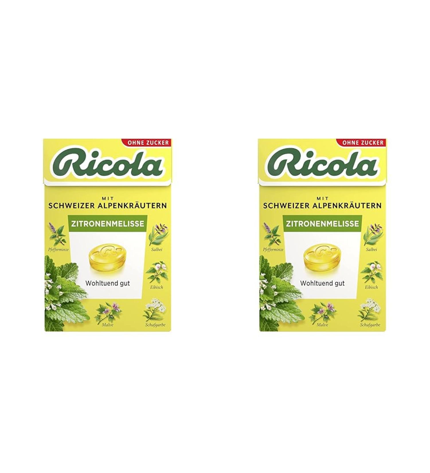 Ricola lemon balm 50g B xli Original Swiss herbal candy with 13 alpine herbs & fruity-fresh lemon sugar-free 1 x 50g (pack with 2) 50 g (2 pack) 1 Pack