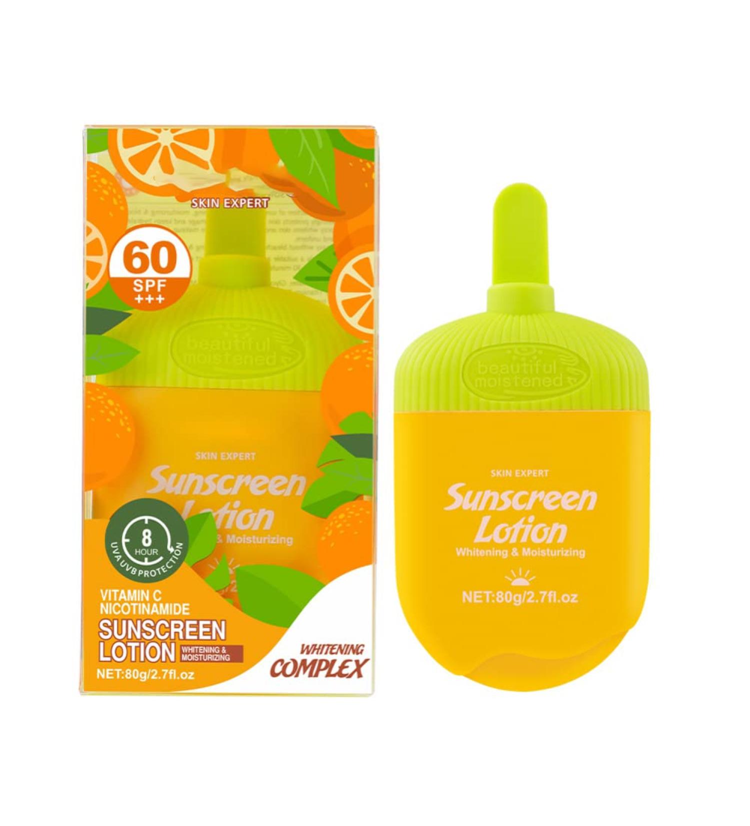 Face Sunscreen for Women Moisturizing Sunscreen Cream SPF 60+++ Add Vitamin C Fight UV Rays Oil-Free and Anti-Aging Daily Sun Care All Skin Types 80g - Buy Online on GoSupps.com