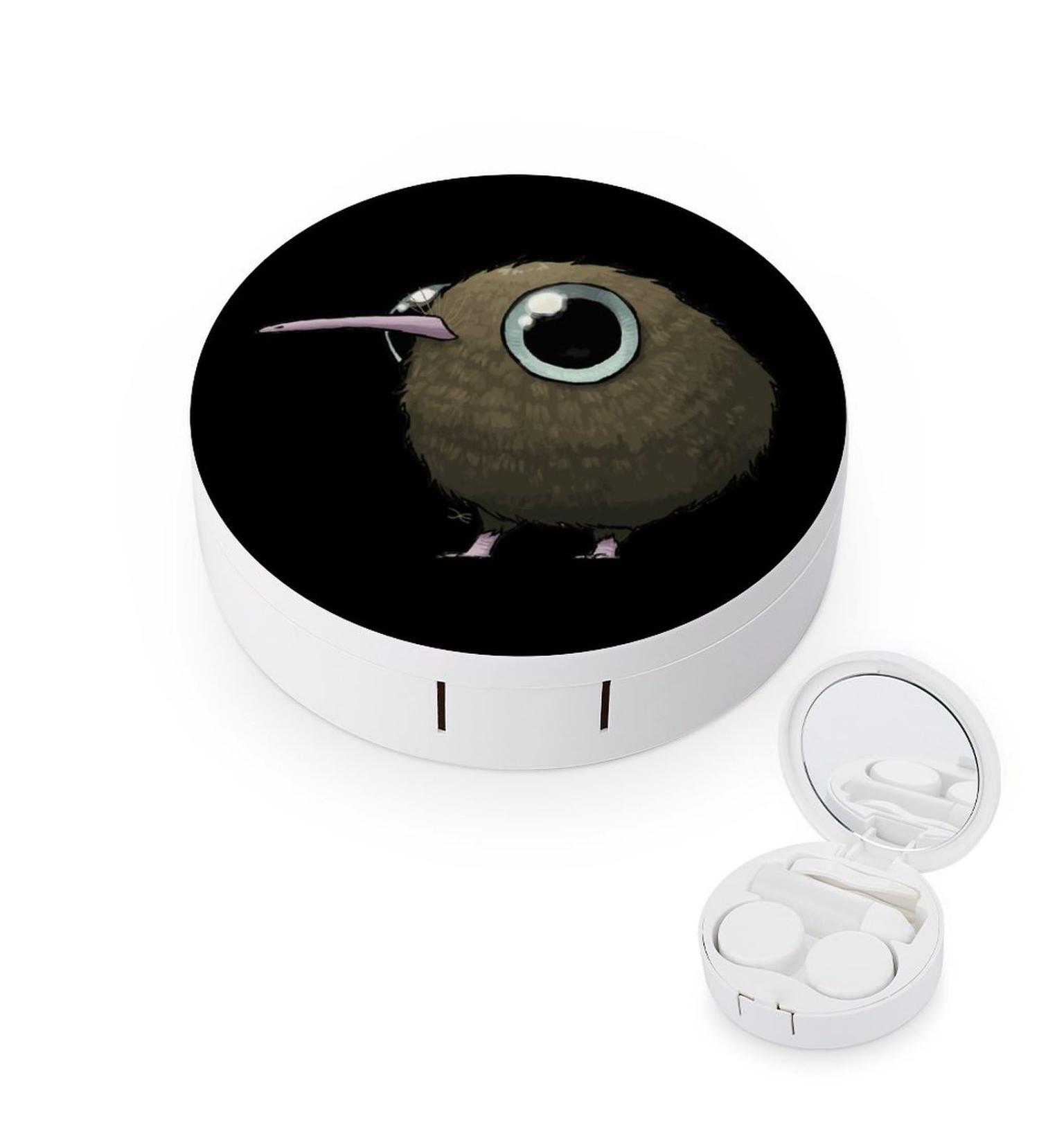 Buy Cute Fat Kiwi Bird Contact Lens Travel Kit | Portable Contact Lens Case with Mirror for Daily Use - Buy Online on GoSupps.com