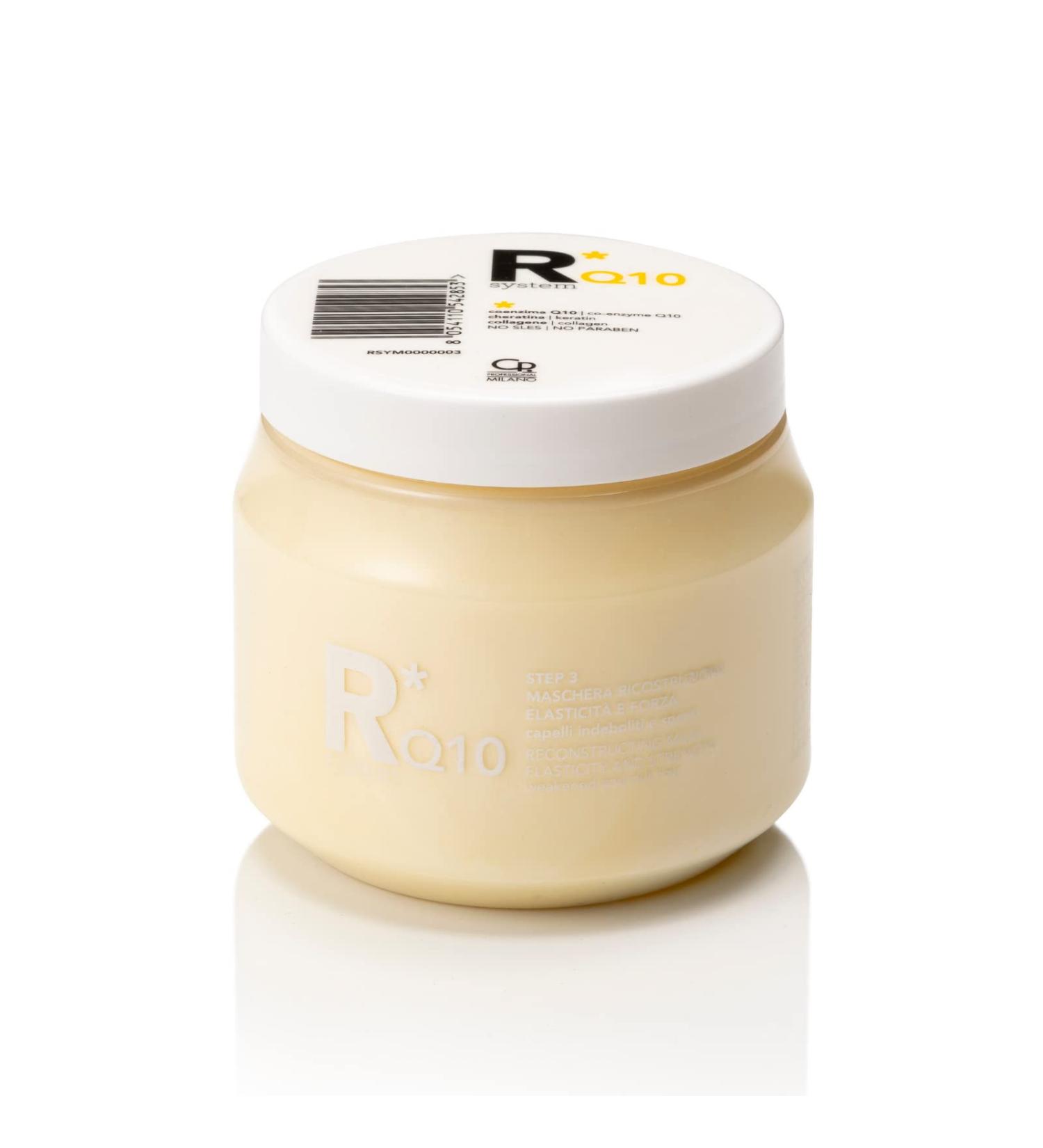 R*System Coenzyme Q10 Mask reconstruction Elasticity and strength suitable for weakened and blunt hair strengthens the hair structure step 3 strengthening treatment Q10 250 ml