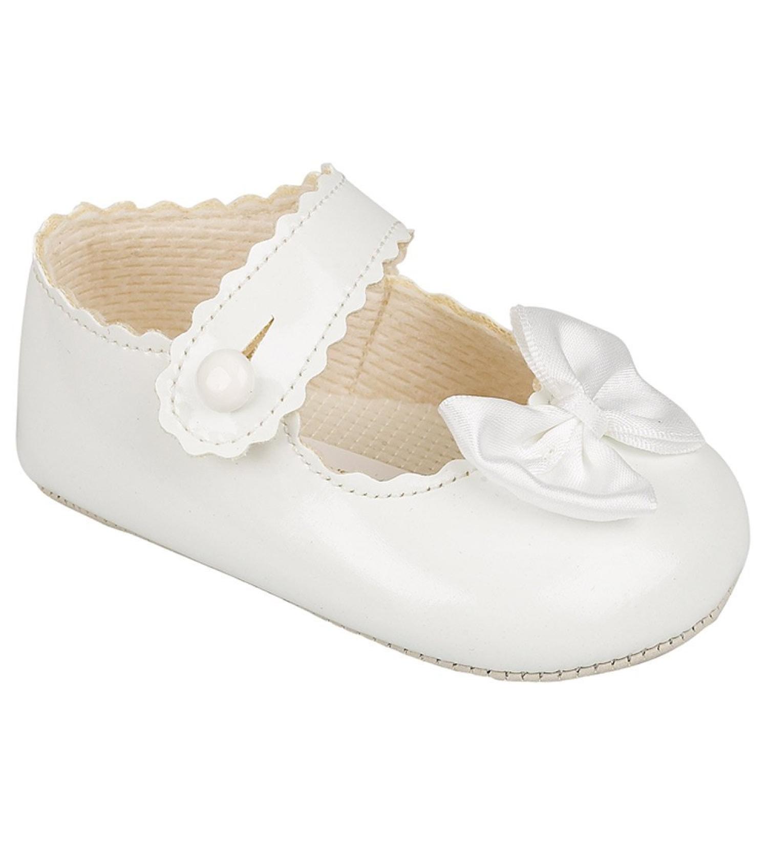 Baypods Baby Girls pram Shoes Christening Party Early Days White 0-3 Months 0-3 Months White
