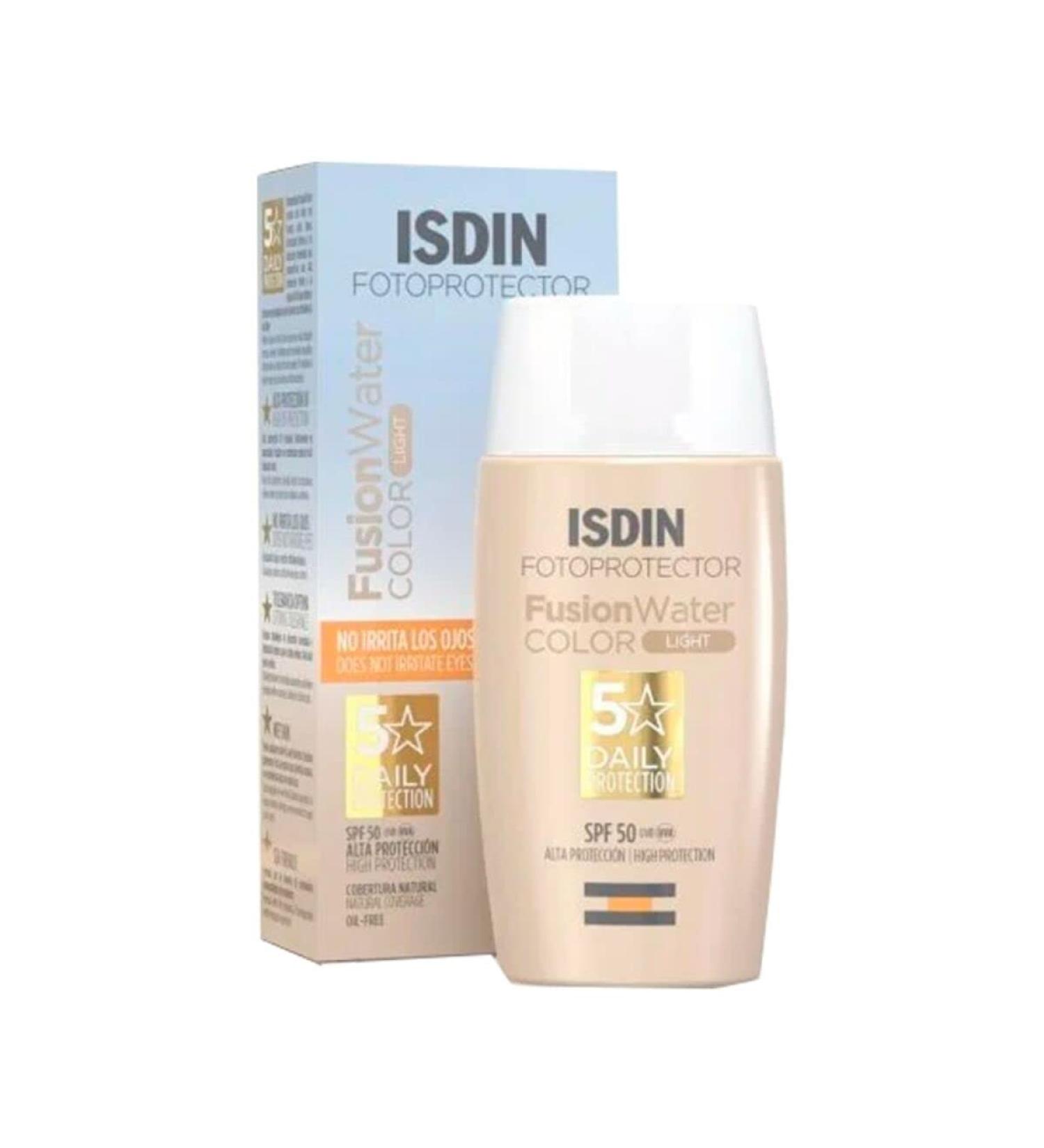 Isdin fotoprotector Fusion Water Color Sunscreen with Light Color and Very High Protection SPF 50-50 ml