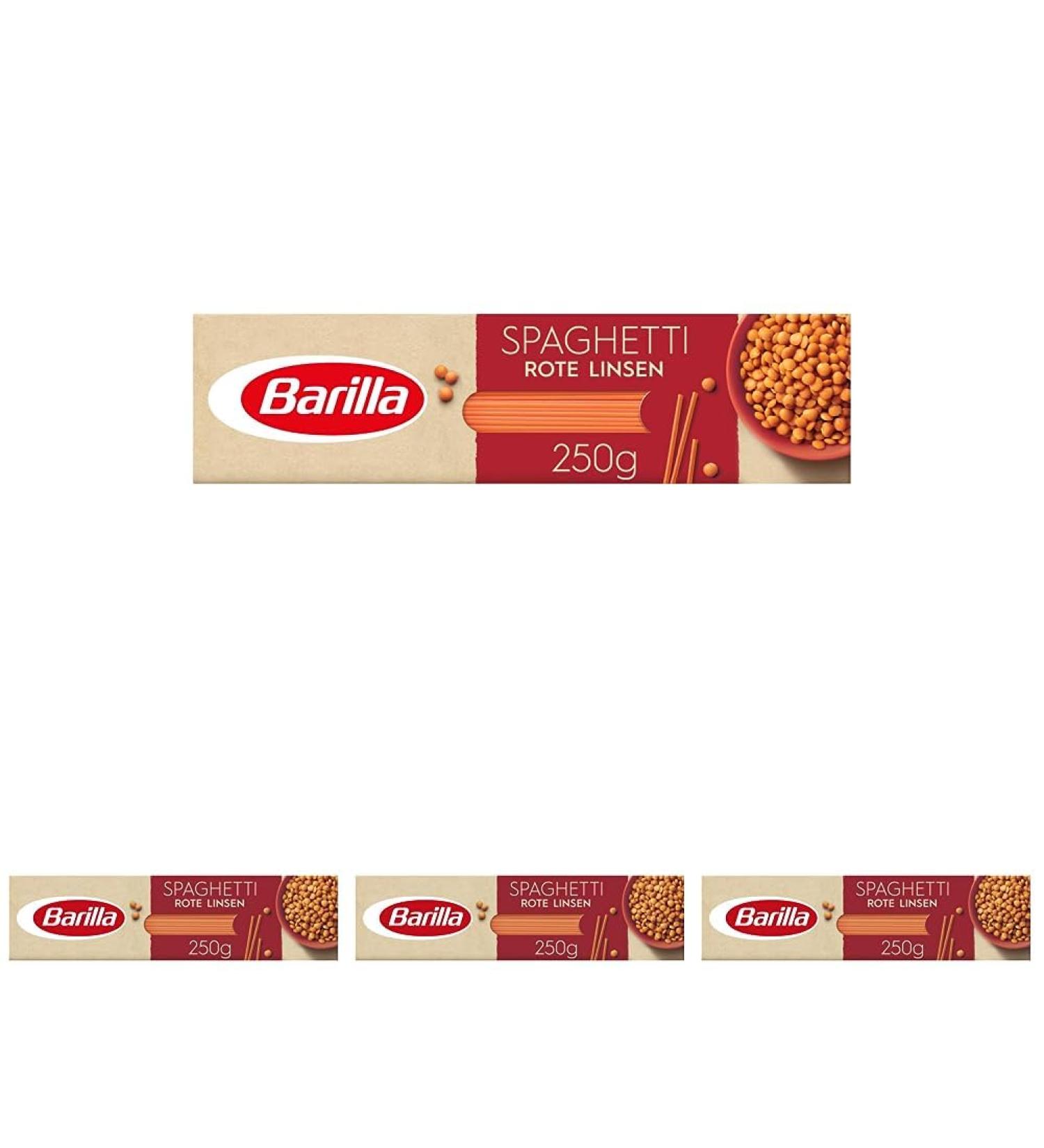 Barilla Red Lentil Spaghetti - High Protein Gluten Free - 250g Pack of 4 | International Shipping Available - Buy Online on GoSupps.com