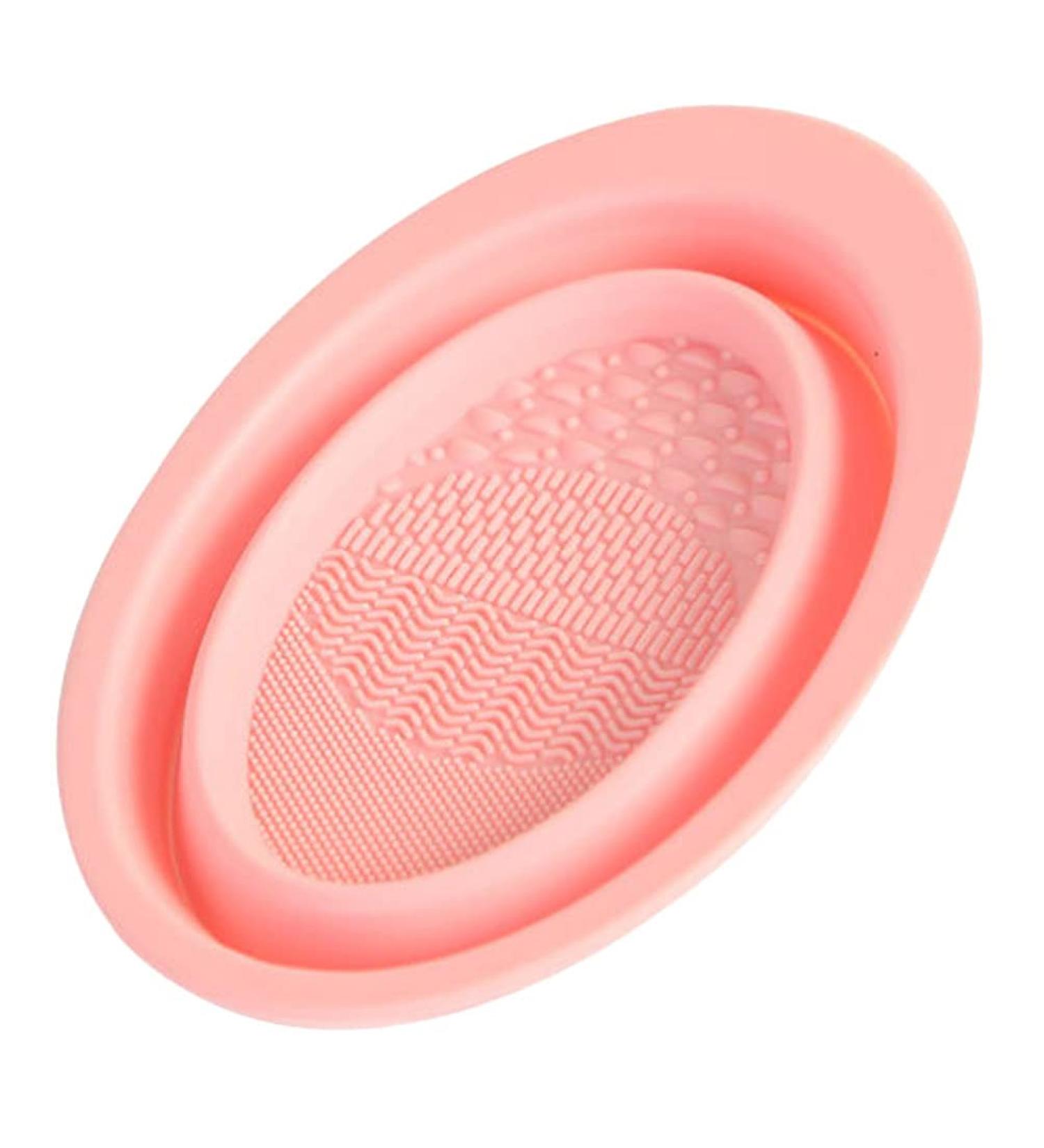 Lurrose Creative Makeup Brush Cleaning Scrubber Bowl Silicone Foldable Brush Cleaner Easy Clean Tools - Buy Online on GoSupps.com