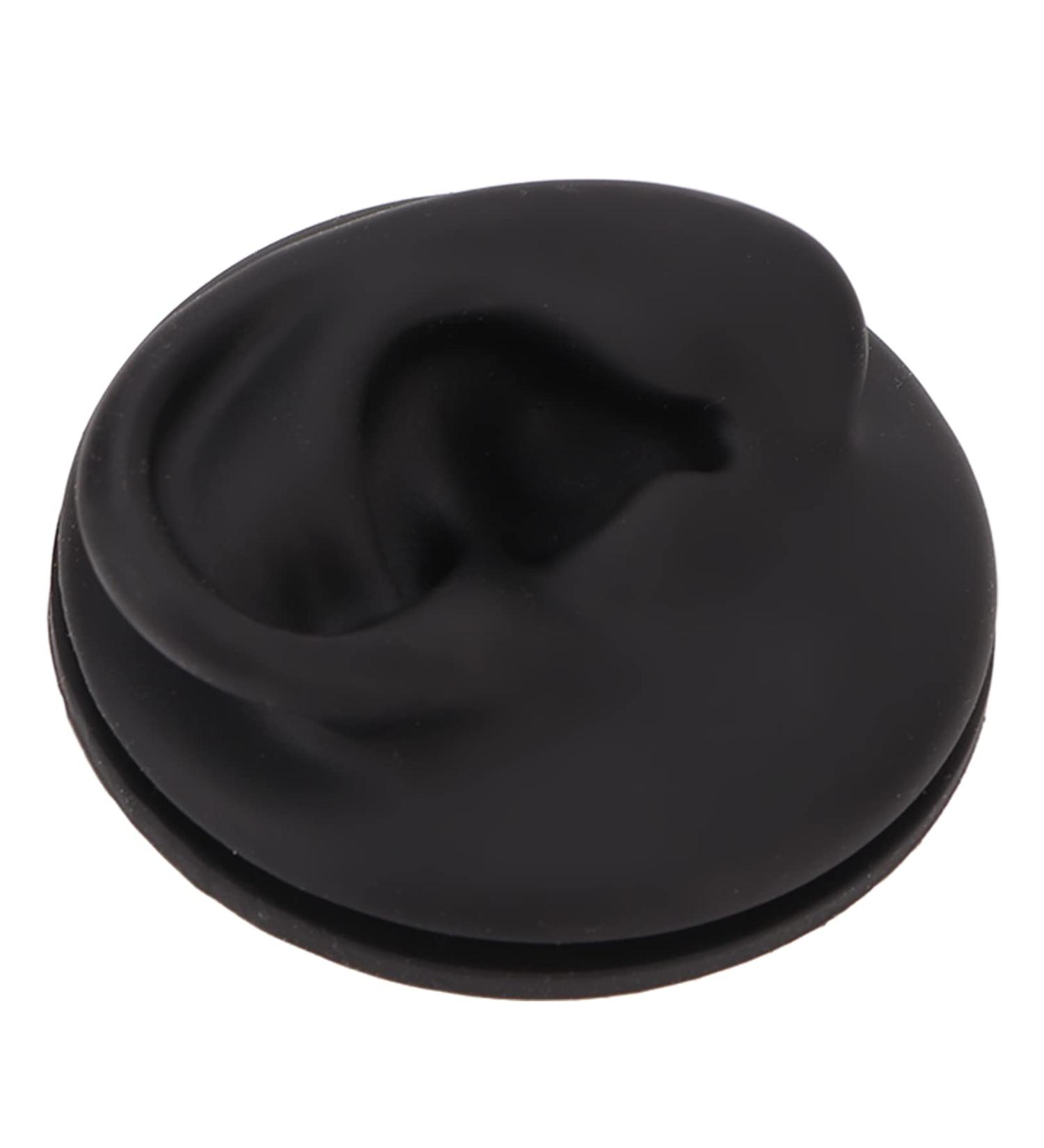 Artificial Black Left Ear Display Model | Professional Soft Teaching Tool with Round Base - Buy Online on GoSupps.com