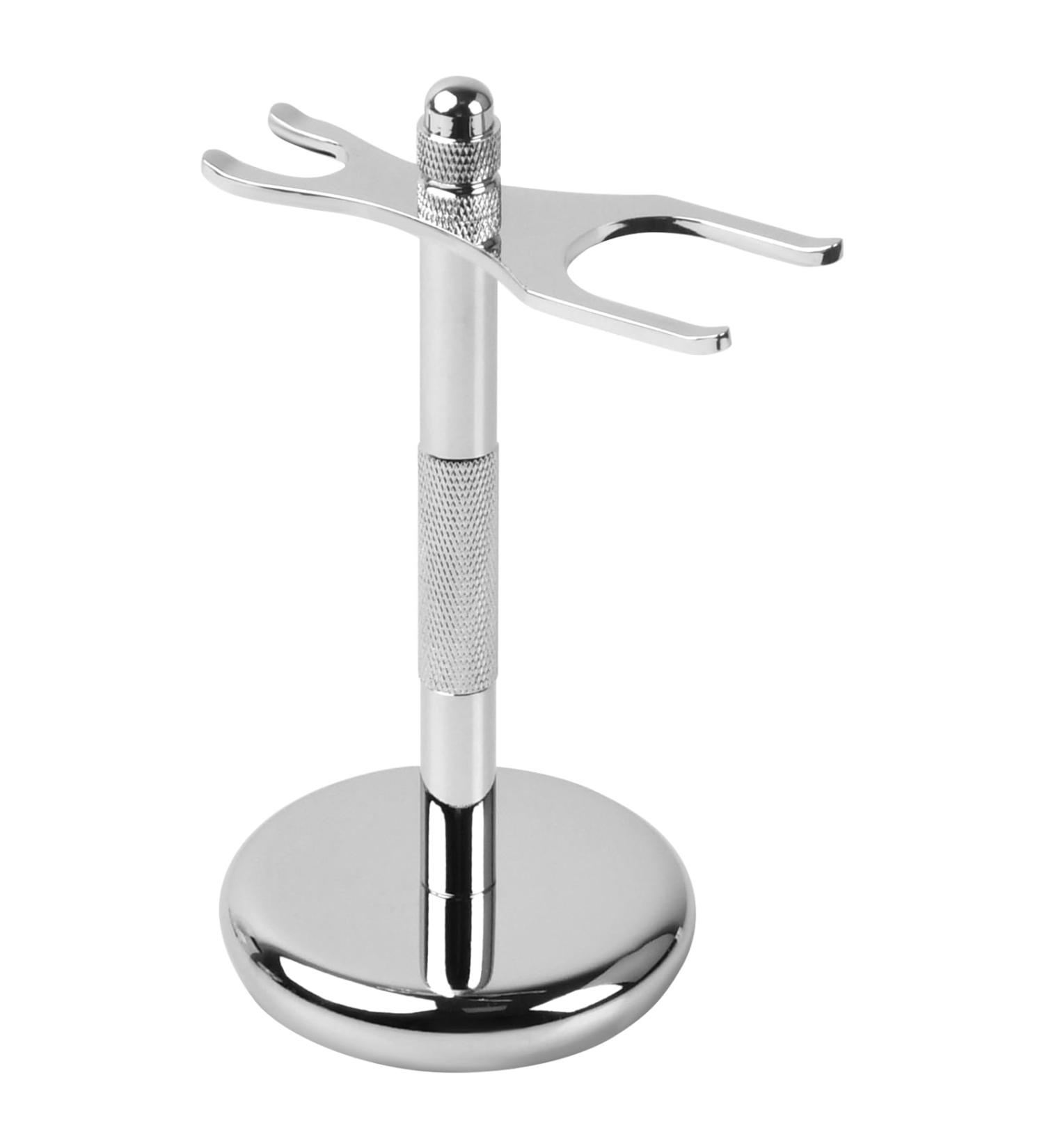 Nivofu Metal Razor & Brush Stand - Portable Shaving Brush Holder for Men | Perfect Gift for Fathers & Friends - Silver - Buy Online on GoSupps.com