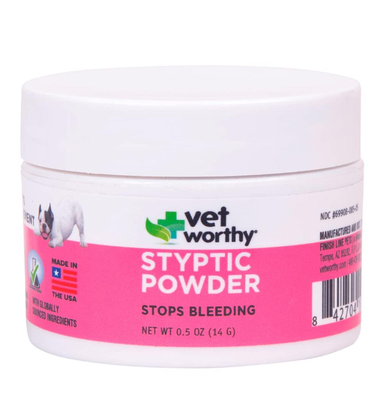 Vet Worthy Styptic Powder for Dogs and Cats - Stop Bleeding Fast! - Buy Online on GoSupps.com
