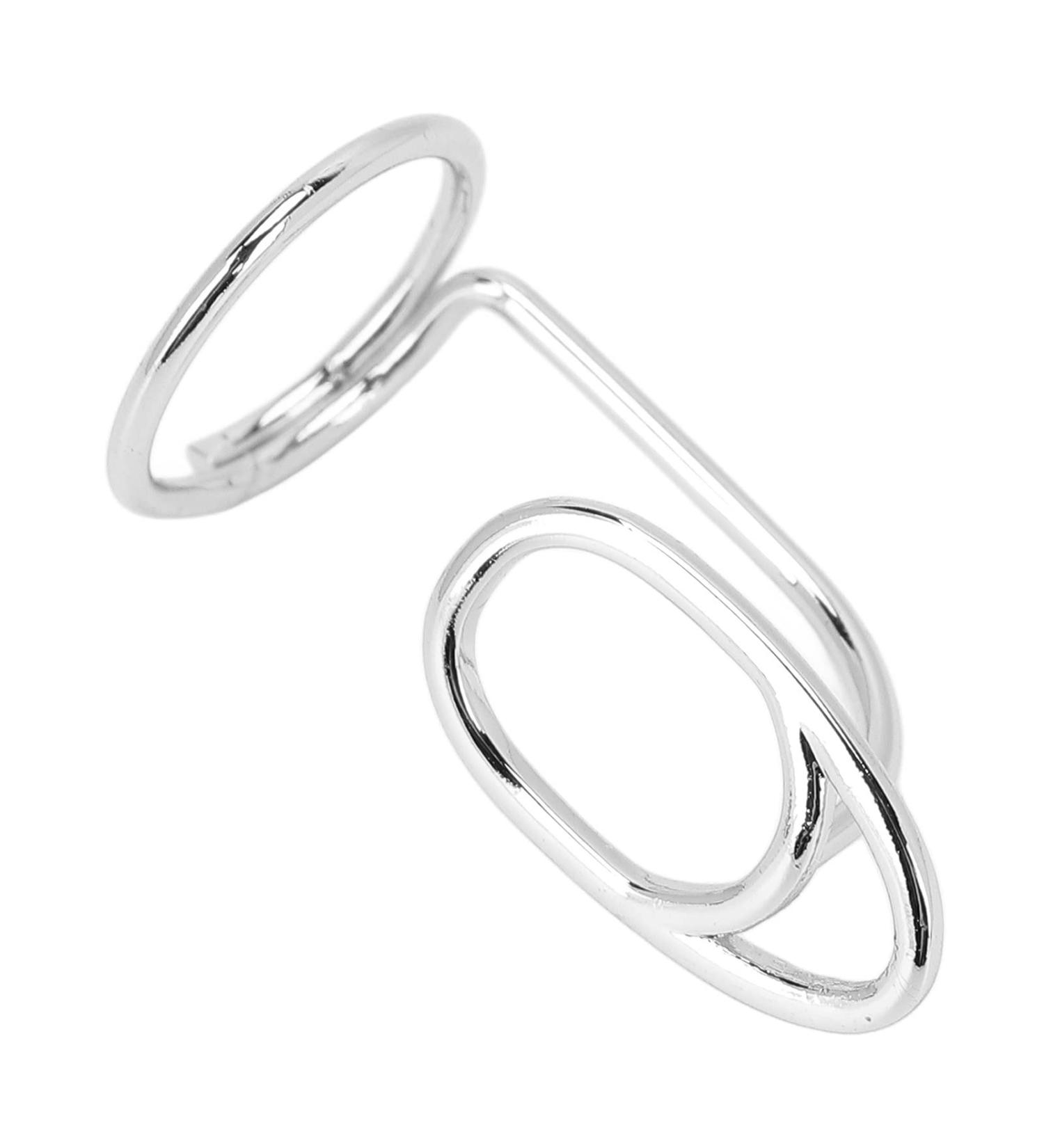 Delicate Finger Nail Cover Ring - Unique Stylish Design for Women | Perfect for Festivals & Dates - 3044 Platinum - Buy Online on GoSupps.com