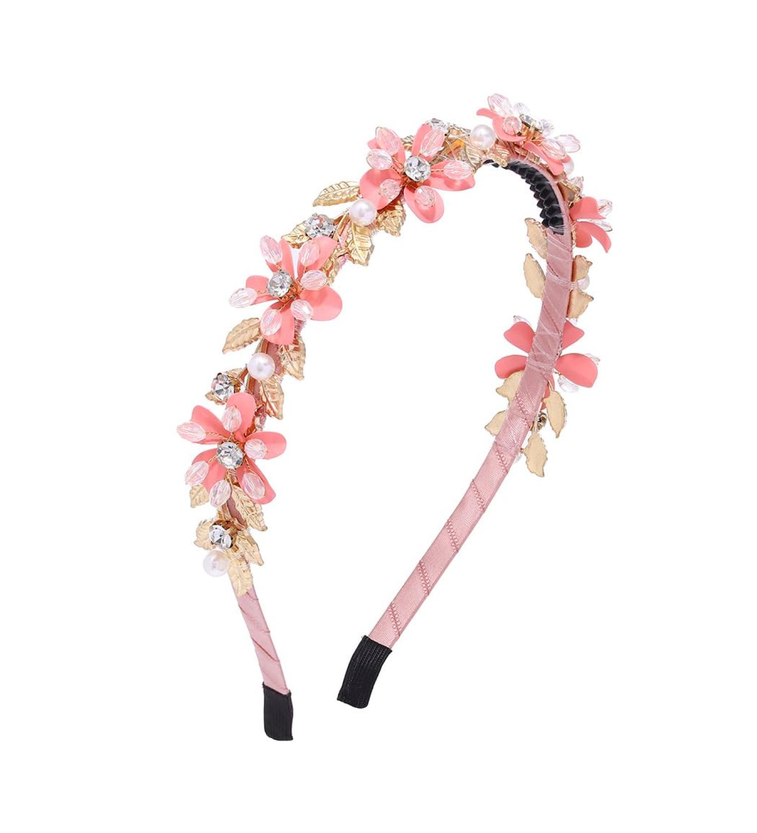 IYOU Princess Girls Headband Pink Flower Hair Bands Floral Leaf Birthday Communion Hair Accessories for Kids - Buy Online on GoSupps.com