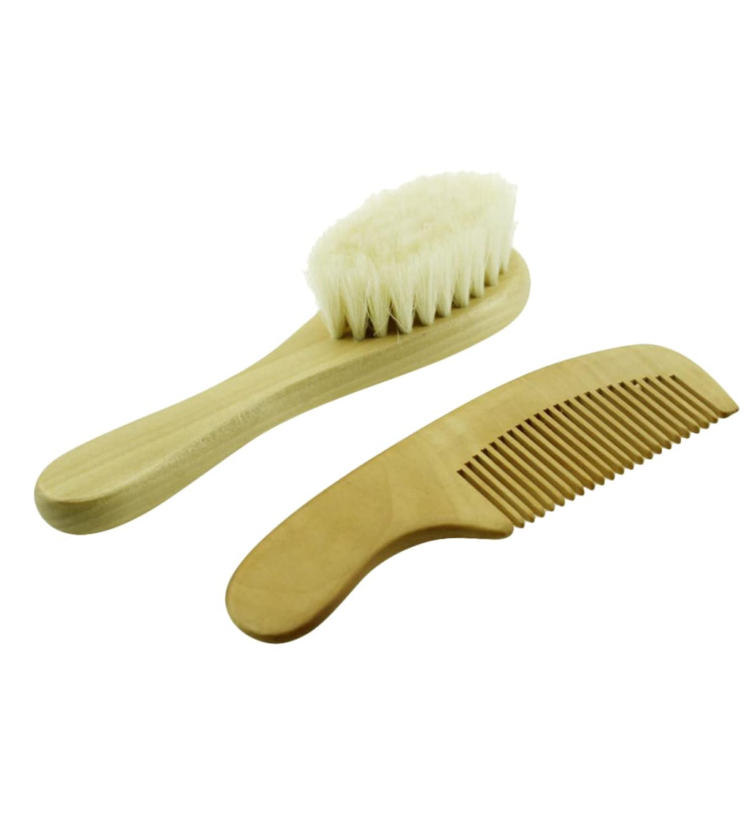 FOMIYES 2pcs Baby Grooming Kit with Bath Scrubber and Wooden Comb - Khaki - Buy Online on GoSupps.com