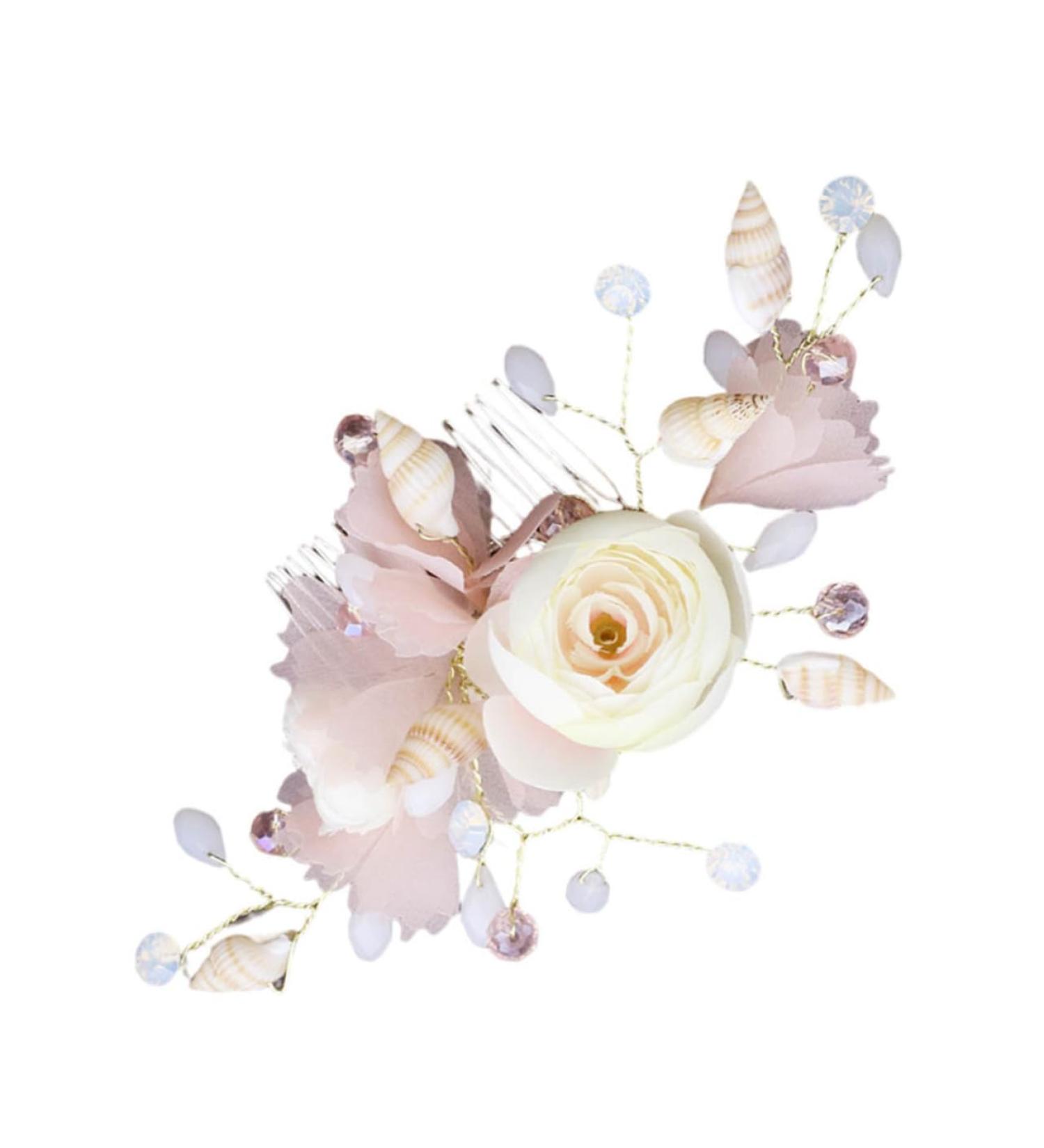 Mikinona Bridal Hair Comb Floral Hair Comb Bride Hair Side Comb Flower Bride Hair Comb Flower Hair Comb Wedding Hair Accessories Hair Insert Comb Bridal Hair Accessories Wedding Hair Comb - Buy Online on GoSupps.com