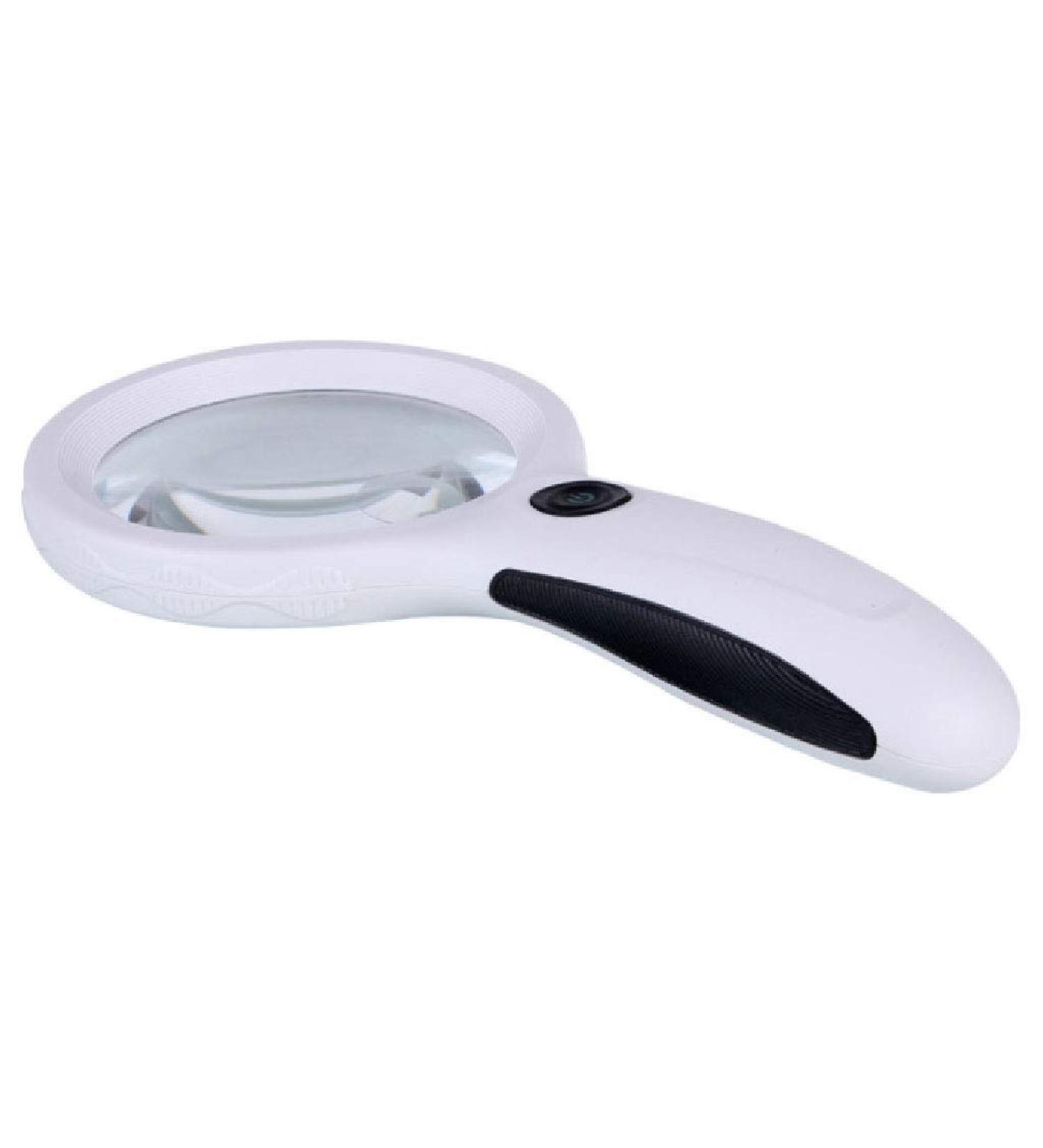 Magnifiers 20 Times Handheld Reading Optical Magnifying Glass 8 LED Lights Old 90MM Large Lens 30 Times with Purple Light Reading Aids - Buy Online on GoSupps.com