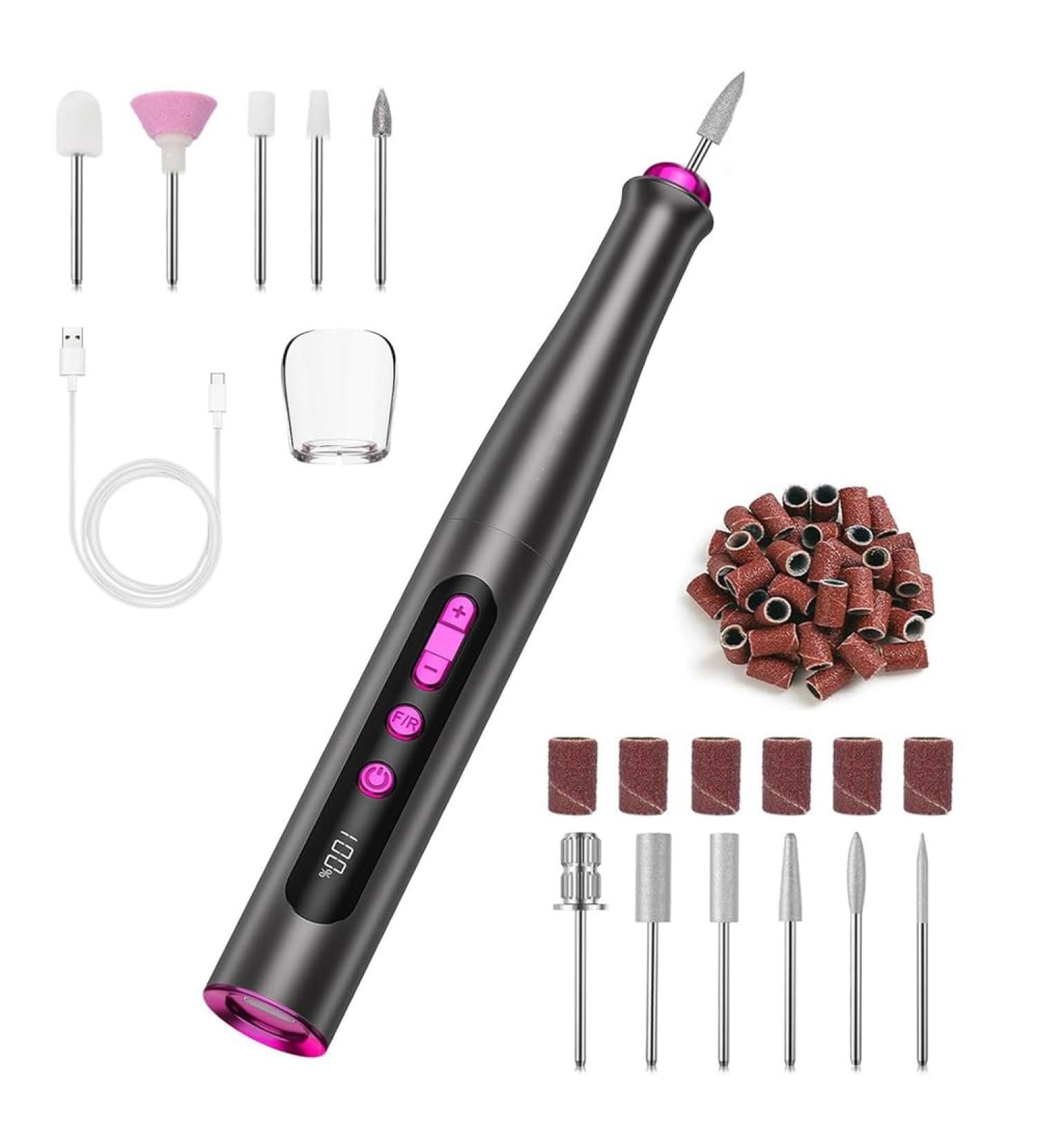 iFutniew Cordless Electric Nail Drill Professional for Acrylic Gel Rechargeable Portable Nail Set - Buy Online on GoSupps.com