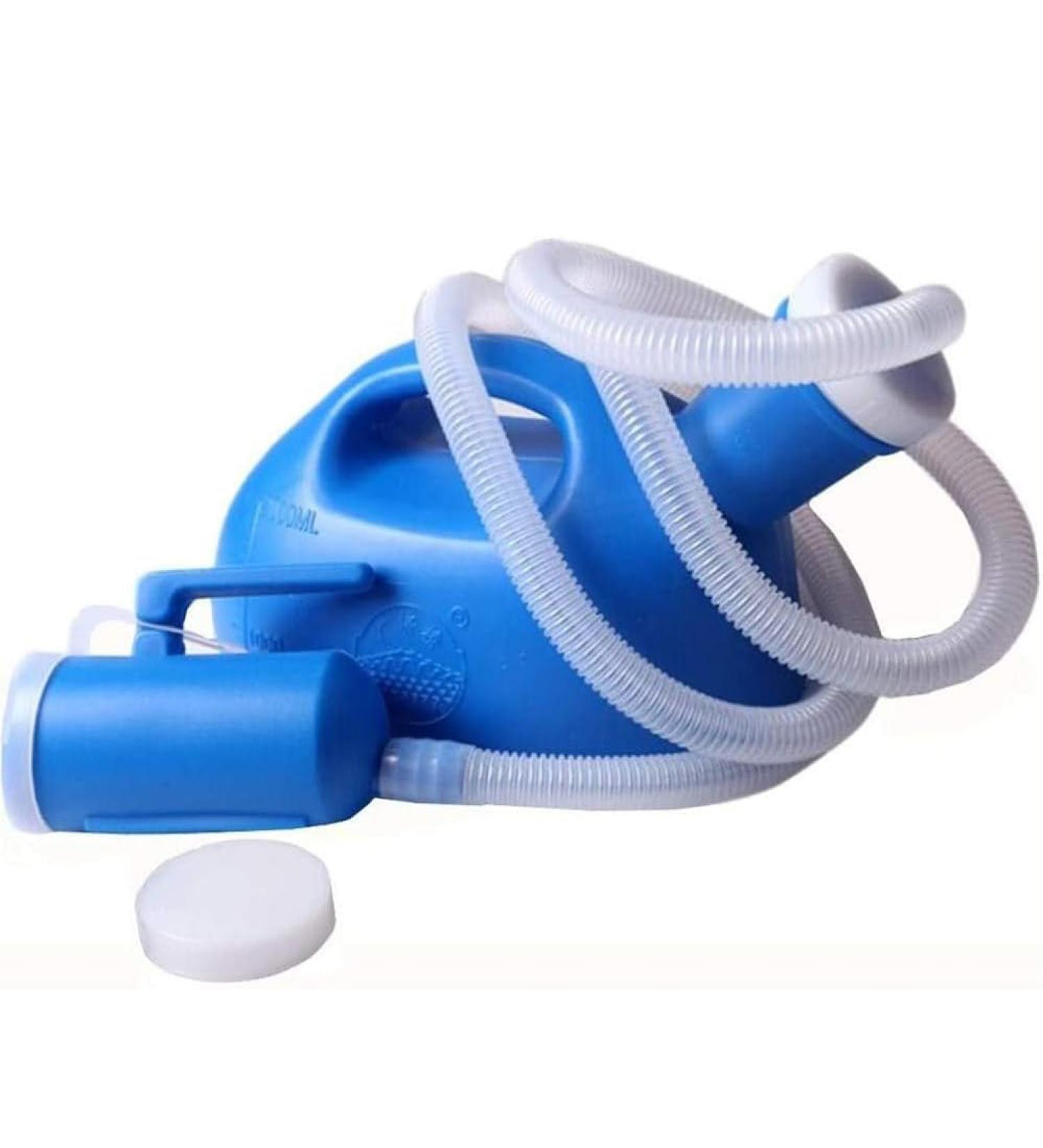 AOSHITU Male Bed Urine Bottles 2000mL Portable Urinal for Men Pee Bottle Collector with 1.3M Tube Blue - Buy Online on GoSupps.com