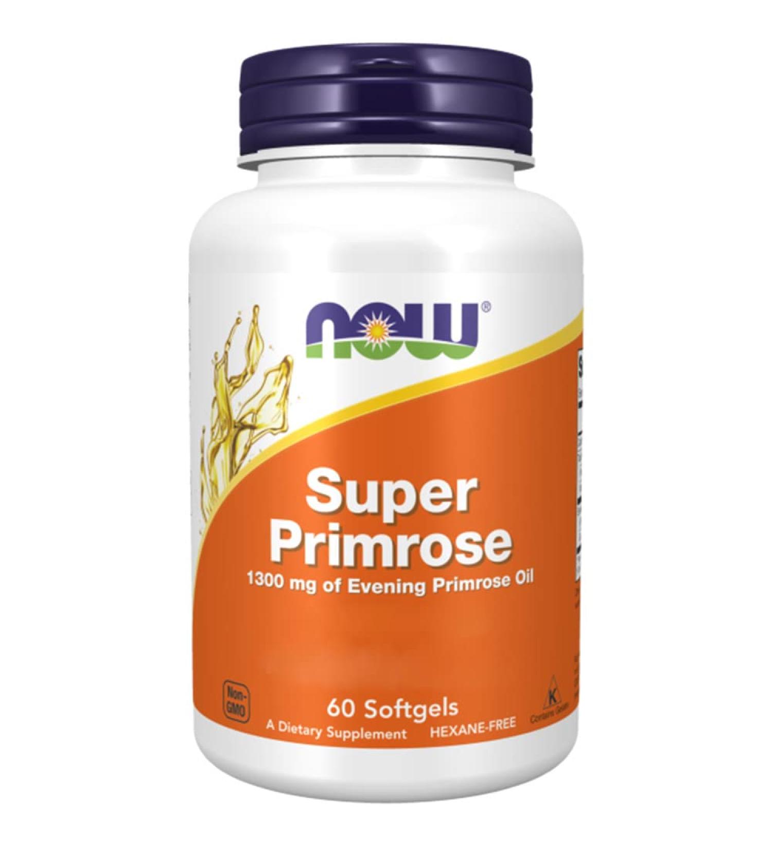 Now Foods Super Primrose 1300mg 120 Softgels - Lab-Tested, Soy Free, Gluten Free, Non-GMO - Buy Online on GoSupps.com