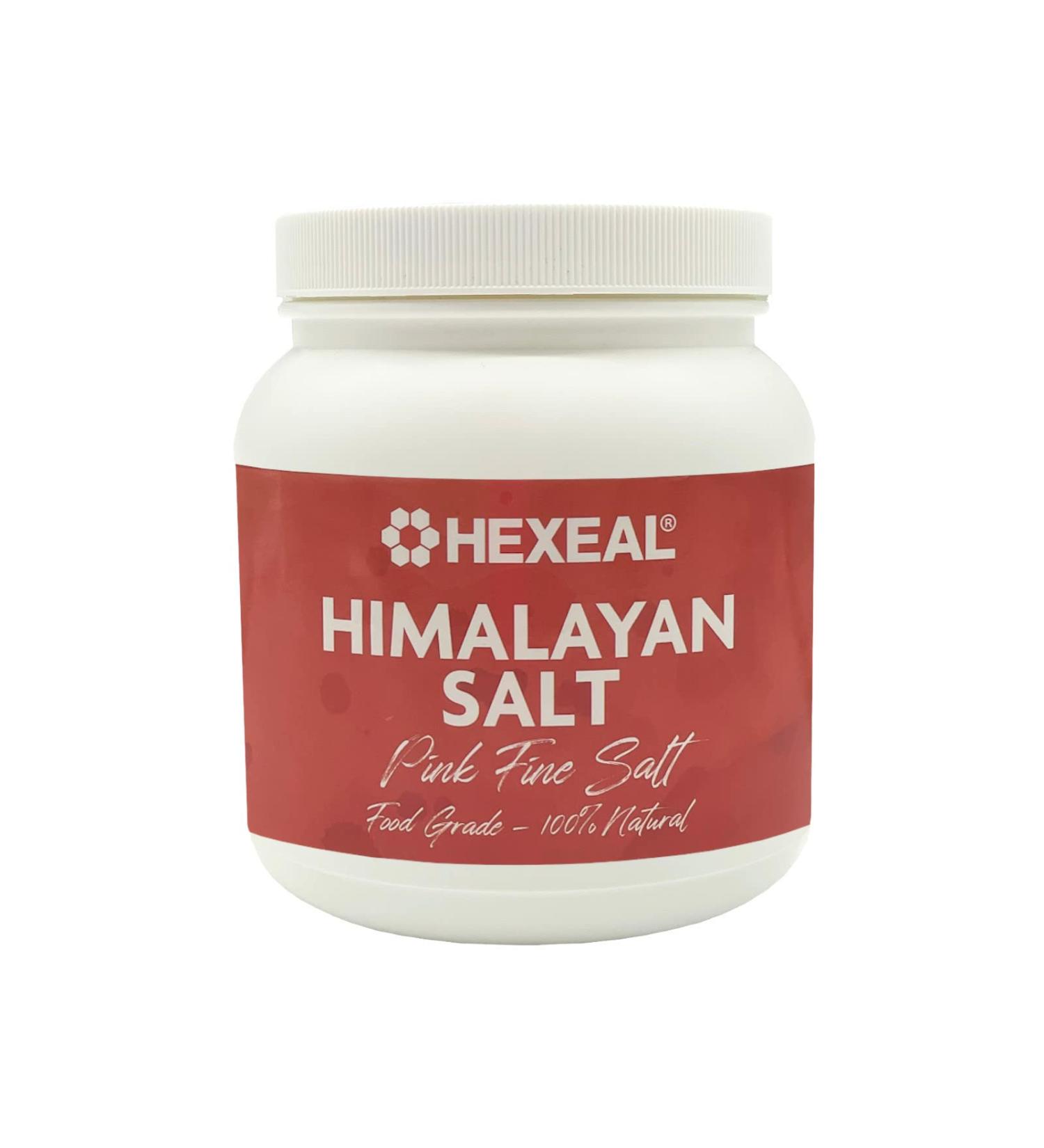 Hexeal Himalayan Pink Salt | Fine | 1kg Tub | FCC Food | Cosmetic Grade | 100% Natural - Buy Online on GoSupps.com
