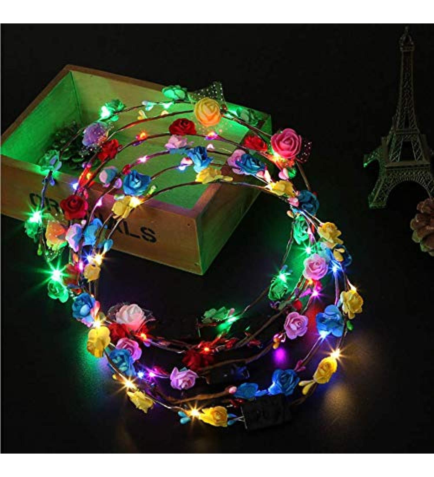 Pengcheng Flower Crown Set - 7 Piece Floral Headdress & Hair Accessories for Women & Girls | Perfect for Birthdays Weddings Festivals & Parties - Buy Online on GoSupps.com