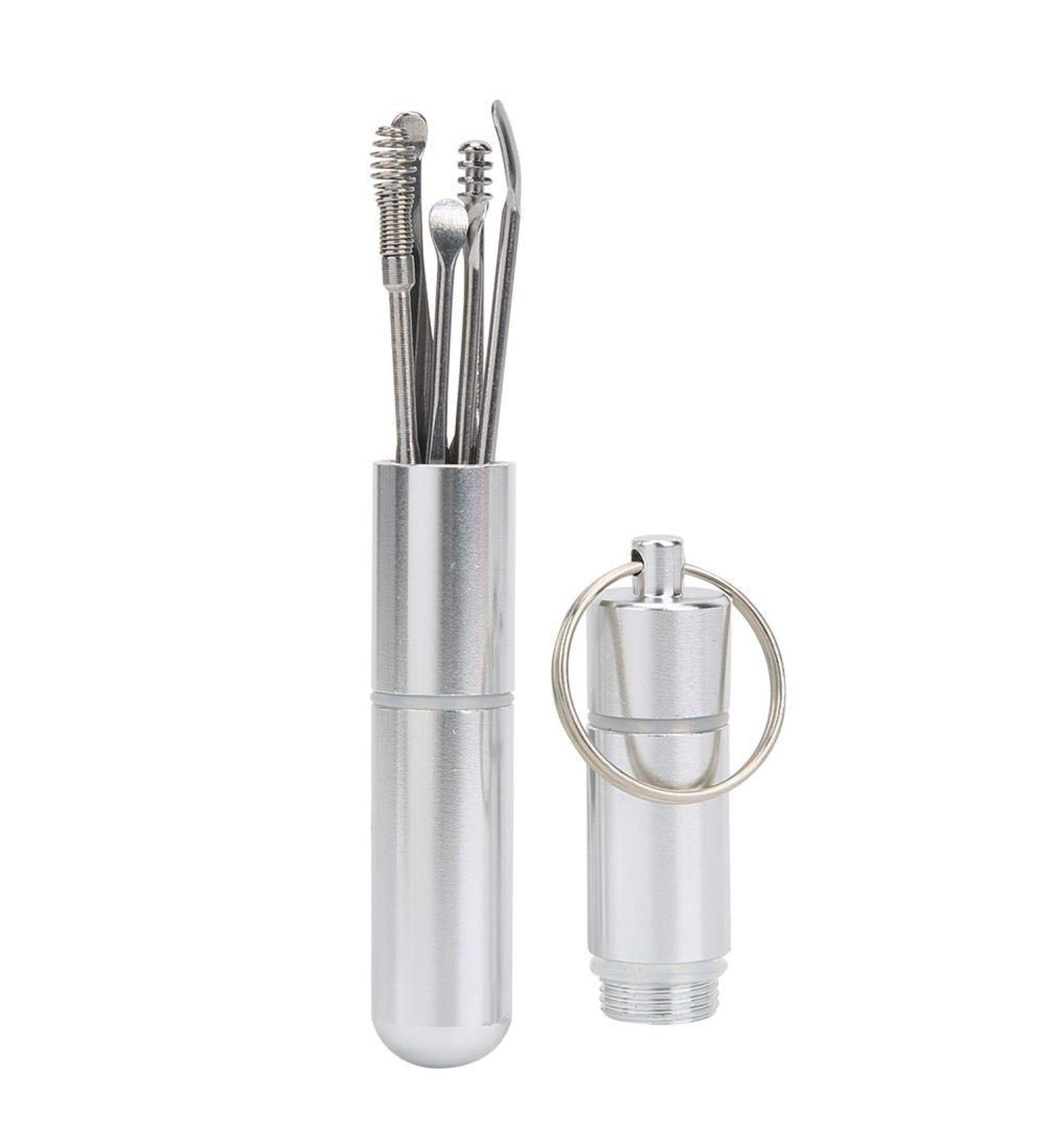 Shop Heepdd Ear Spoon Set - 6 Pcs Stainless Steel Ear Cleaning Kit with Storage Tube & Keychain - Effective Lard Removal for Body Peeling - Buy Online on GoSupps.com