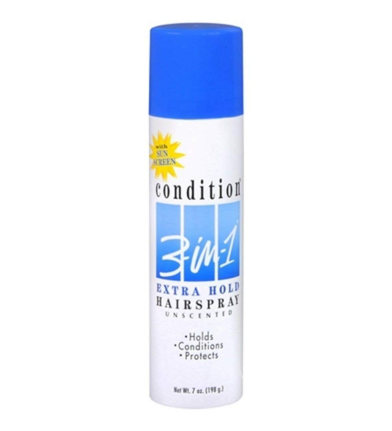 CONDITION 3-In-1 Hairspray Aerosol Extra Hold Unscented 7 oz