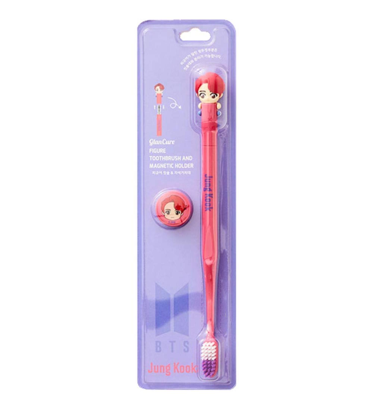  BTS Official Merchandise Fans Gift - K-Pop Idols Goods - BTS Character Figure Toothbrush with Convenient Magnetic Holder (Jung Kook) - Buy Online on GoSupps.com