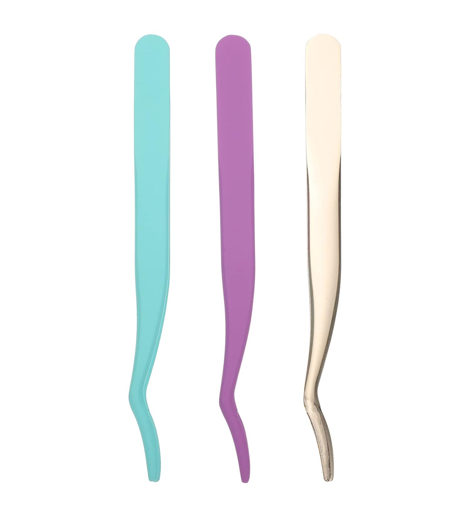 Solustre 3-in-1 Eyelash Case & Tweezers Set | False Eyelash Remover & Applicator | Stainless Steel Eyelash Extension Tools for Perfect Eyebrows - Buy Online on GoSupps.com