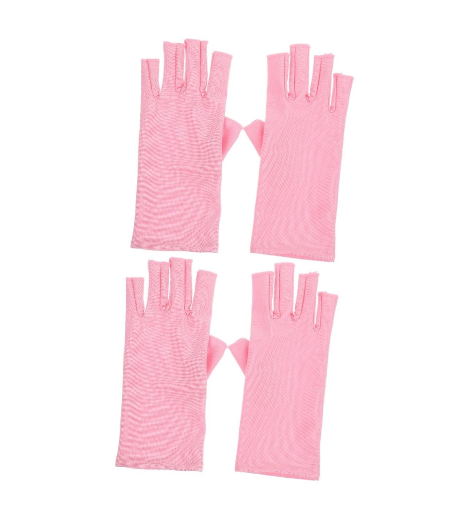 FRCOLOR 2 Pairs Nail Gloves Pink Nail Polish Gel Nail Art Salon Gloves Fingerless Driving Gloves Nail Art Uv Gloves Fingerless Gloves Nail Uv Gloves Spandex Apparel - Buy Online on GoSupps.com