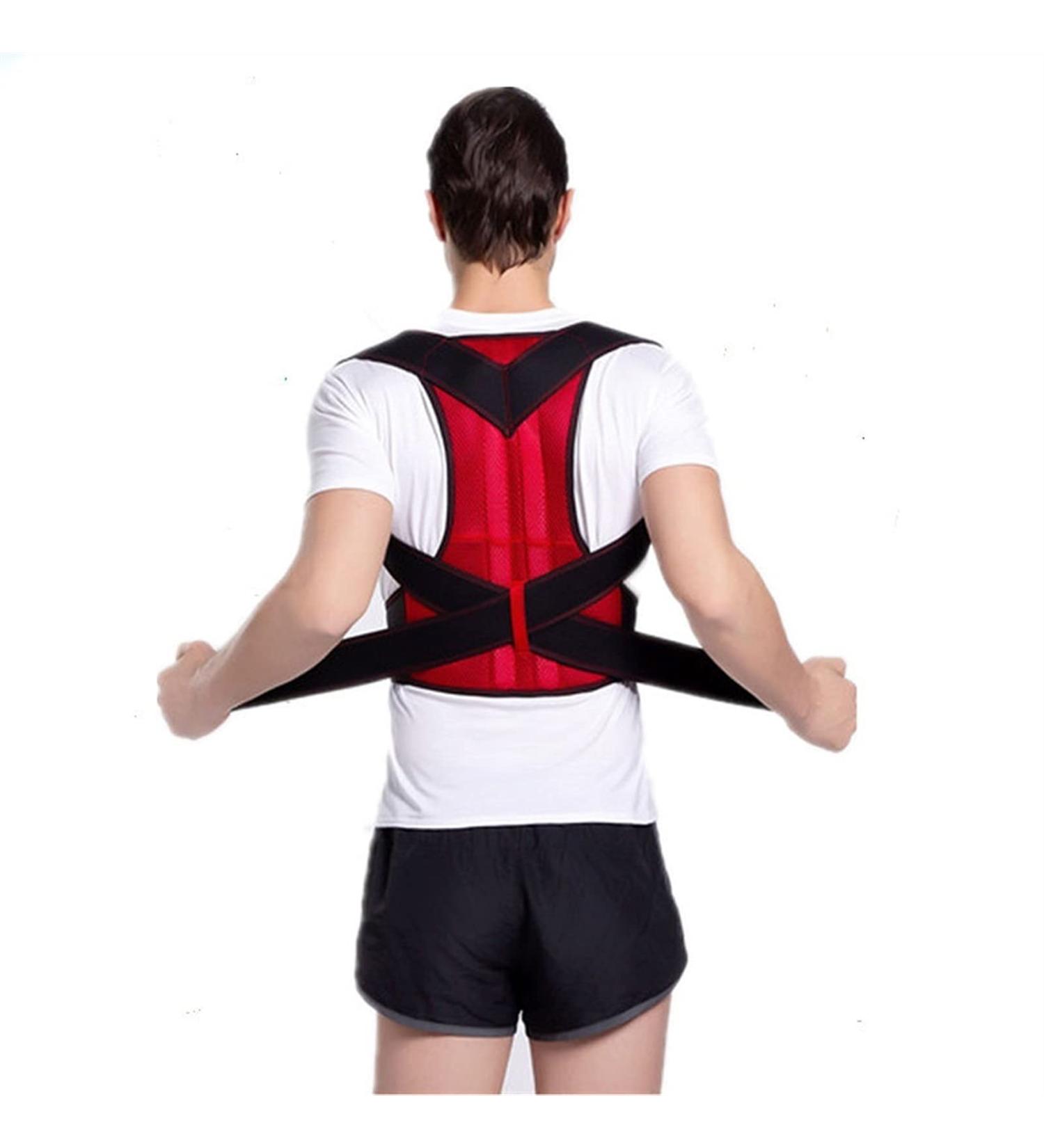 Back Brace Lumbar Support Belt Waist Backbrace Posture Corrector Shoulder Neck Brace Waist-Support Breathable Fabric Lower and Upper Back Pain Relief (Color : Black Size : Small) (Red X) - Buy Online on GoSupps.com
