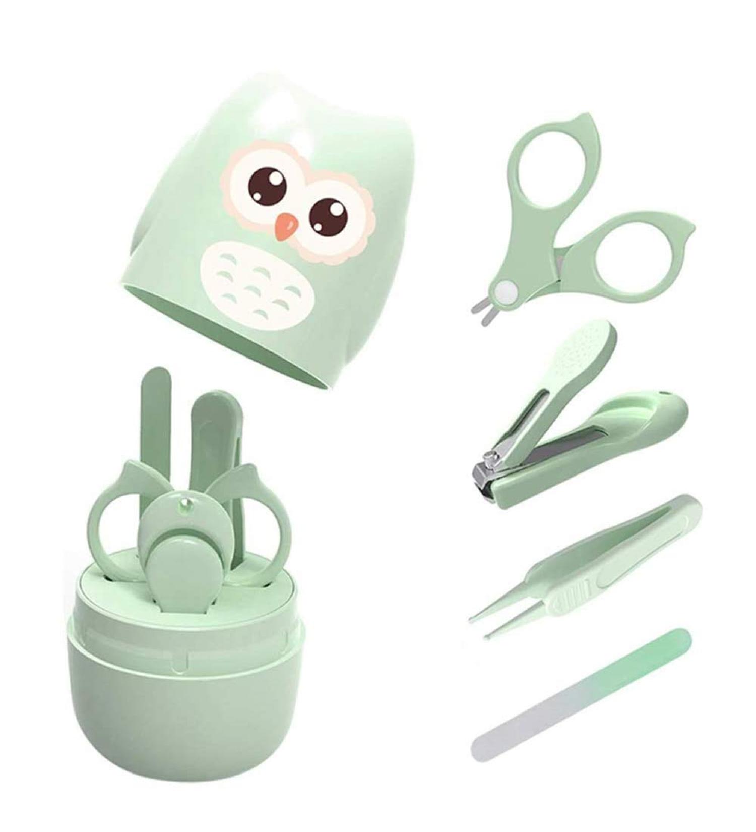 Voarge Baby Nail Care Set - Safe Newborn Manicure Kit with Scissors Tweezers & Nail Files in Sweet Owl Gift Packaging (Blue) - Buy Online on GoSupps.com