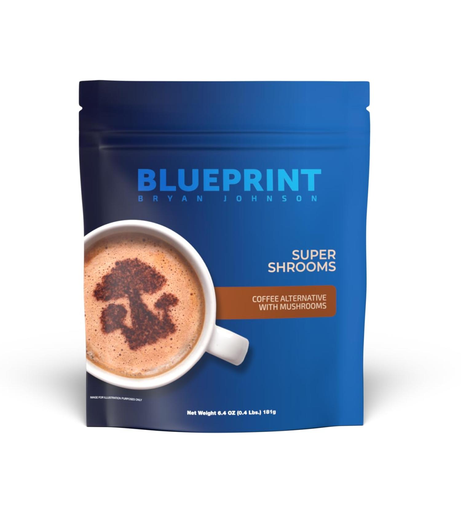 Blueprint Bryan Johnson Super Shroom Coffee Mushroom Coffee with Lion s Mane Reishi & GABA 70mg Caffeine Focus & Energy Coffee Adaptogenic Coffee Alternative 30 Servings - Buy Online on GoSupps.com