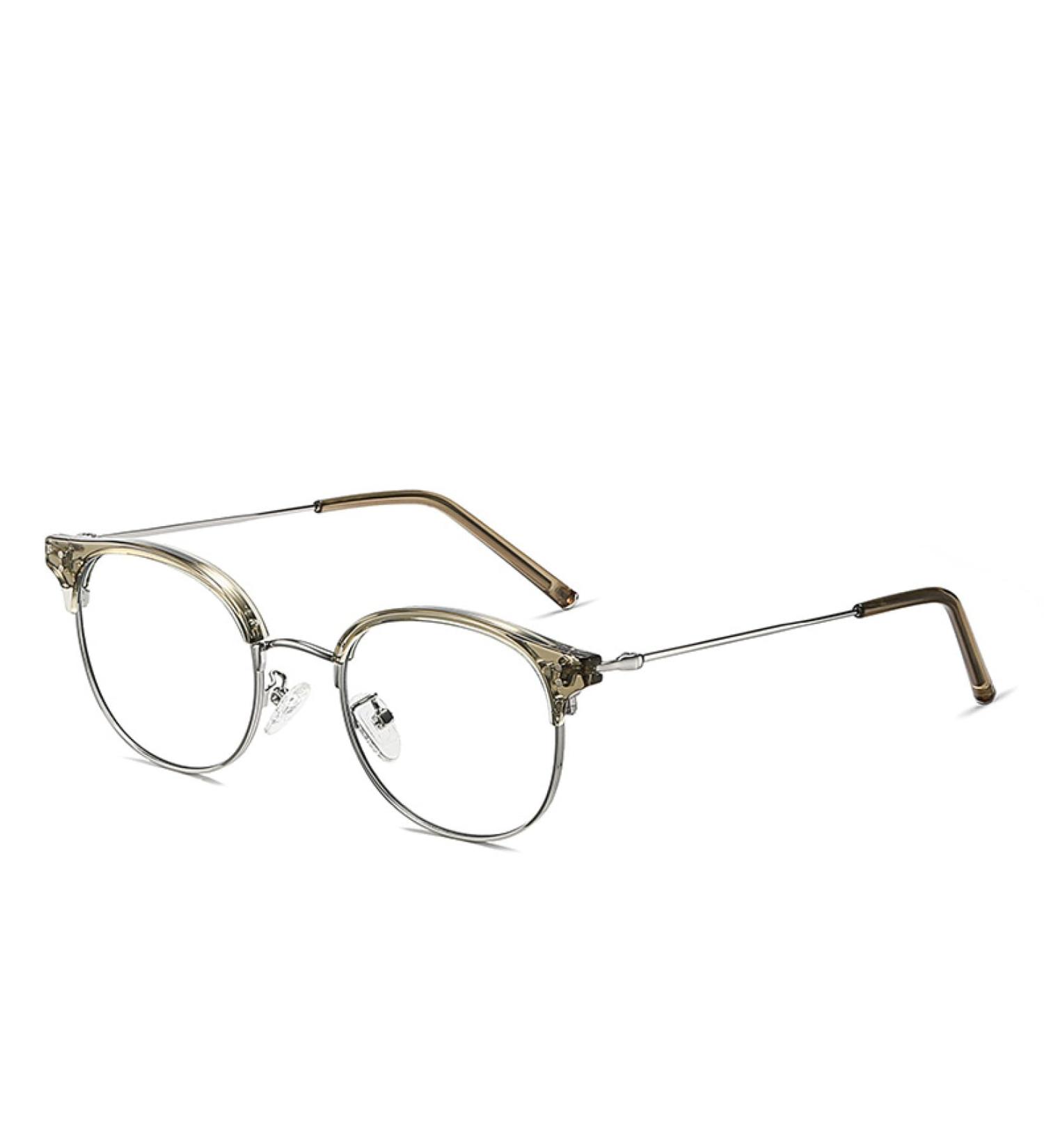 SERONI TR90 Blue Light Blocking Glasses for Men & Women - UV Protection Round Frame Green-Silver 49mm - Buy Online on GoSupps.com