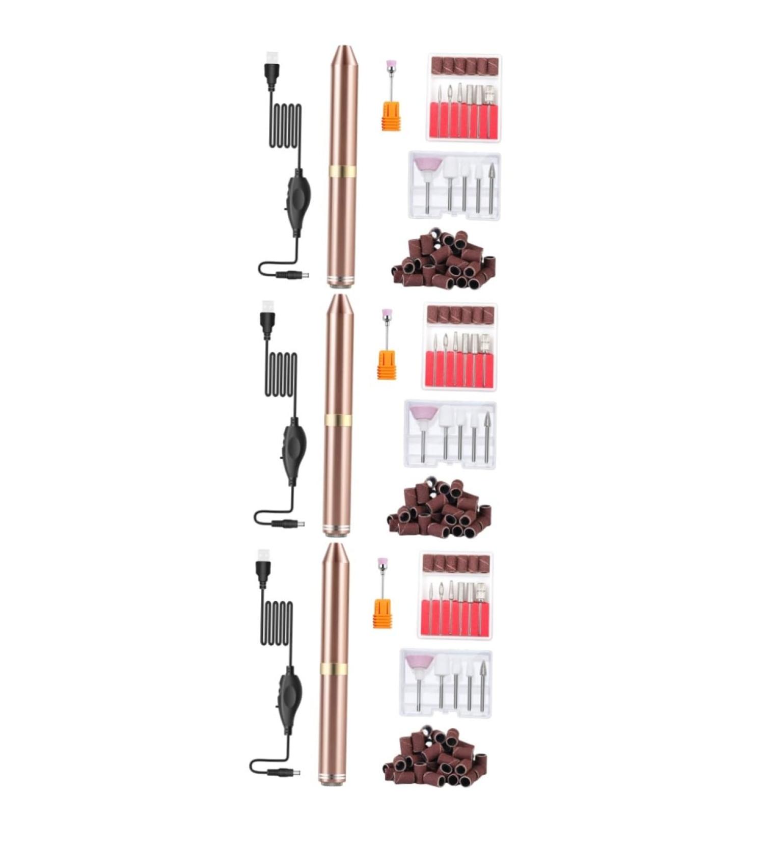FOMIYES 3 Sets Nail Polisher Electric Tool Manicure Pedicure kit Power Tools Nail Drill Tool Manicure Pedicure Tool Pet Nail Pedicure Care kit Electric Nail Drill File abs Portable 13.2x1.5cmx3pcs As Shownx3pcs - Buy Online on GoSupps.com