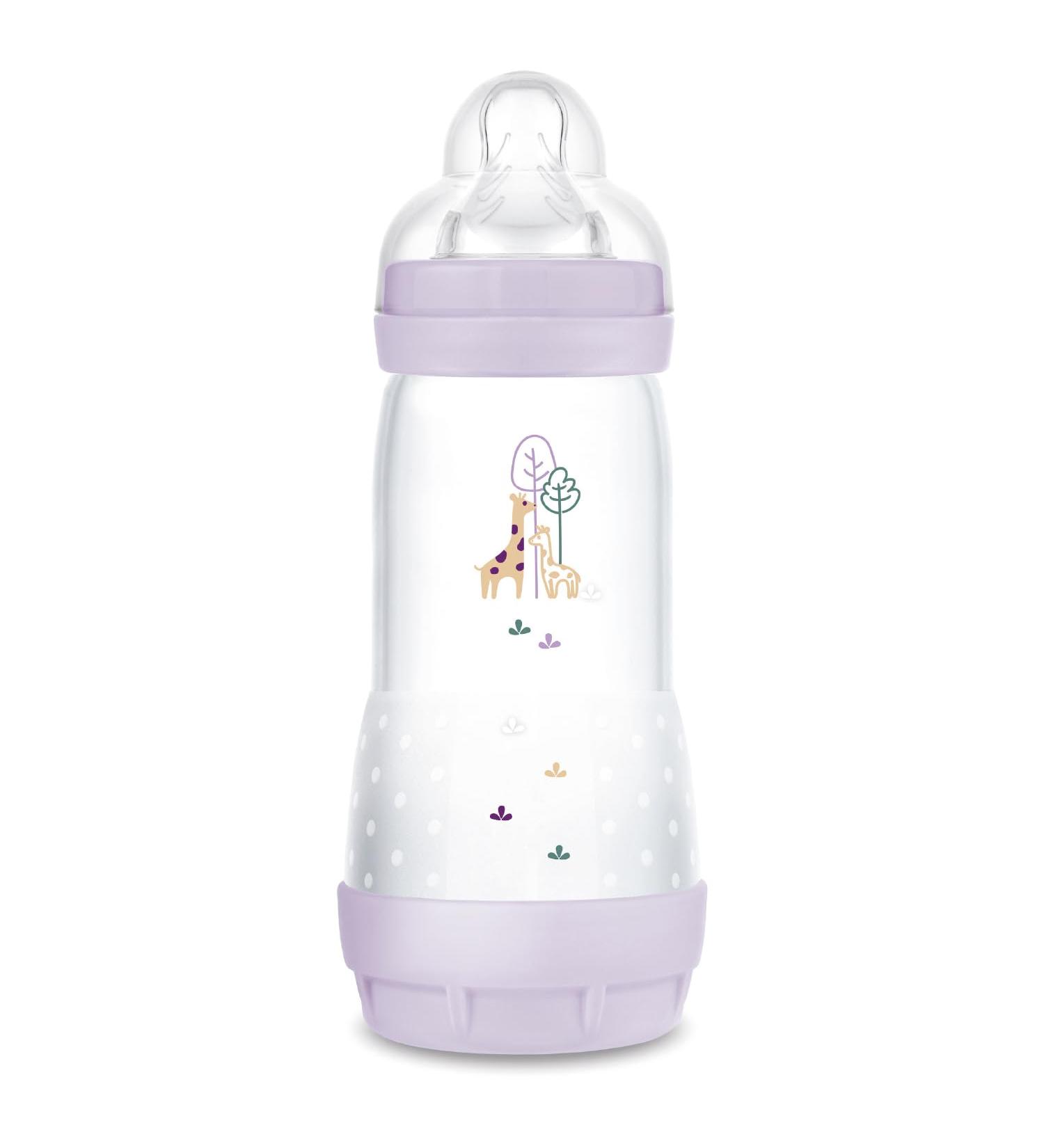 MAM - Easy Start Anti-Colic 4+ Month Fast Flow Bottle (320ml) Lilac - Feeding Bottle to Reduce Baby Colic and Discomfort - Br - Buy Online on GoSupps.com