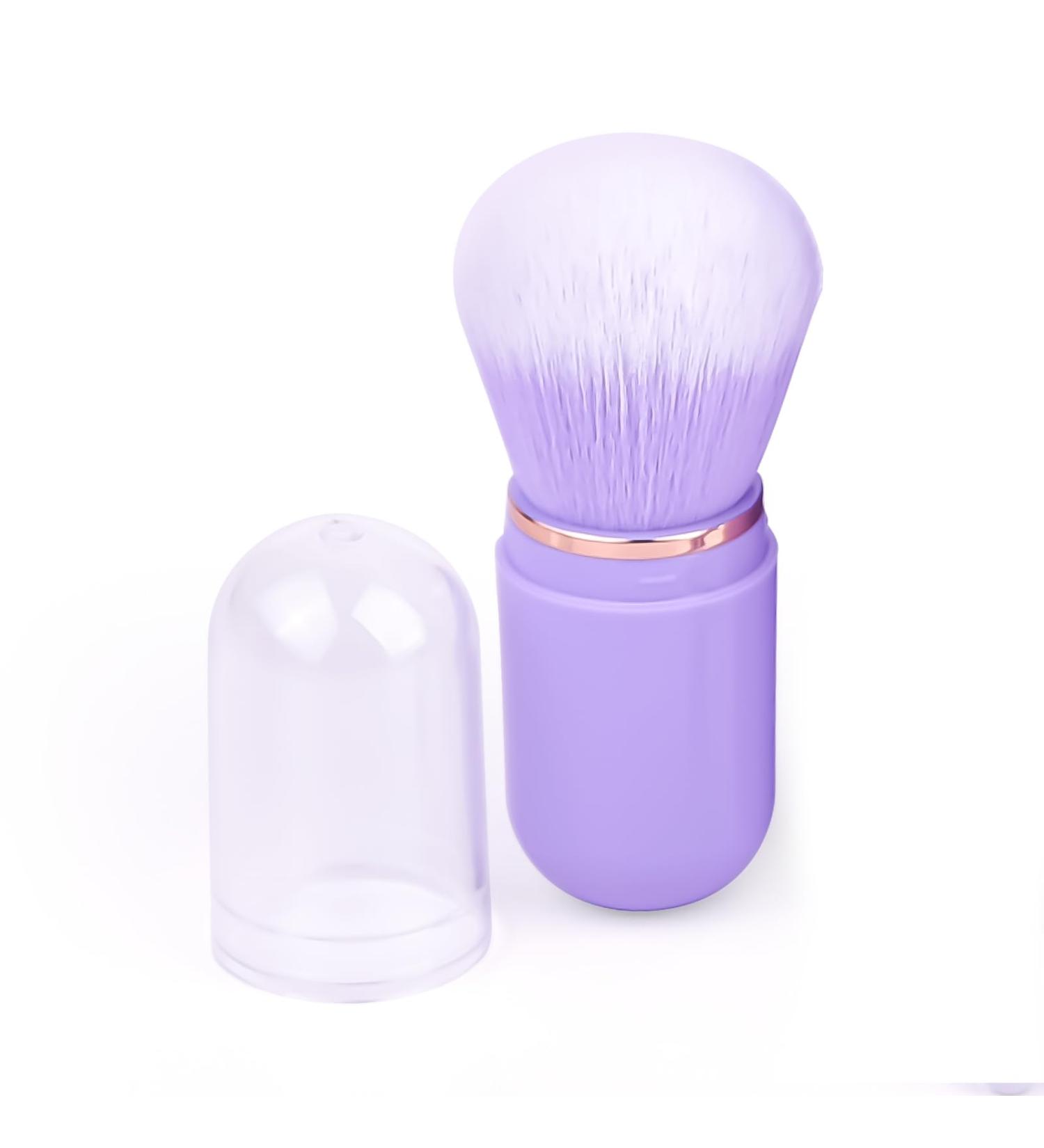 Buy Retractable Kabuki Brush - Travel Makeup Brush for Foundation & Blush Cute Capsule Shape Multi-Color Options Purple - Buy Online on GoSupps.com