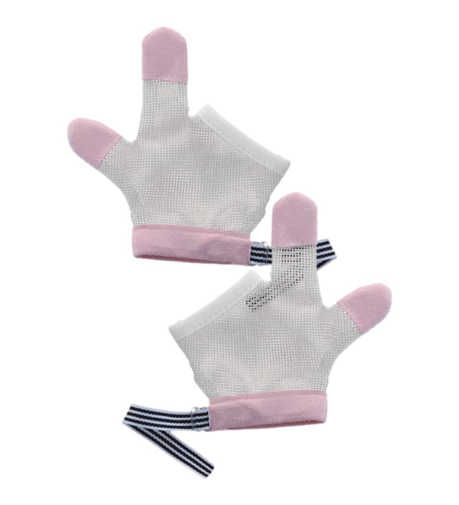 Toddler Baby Anti-Sucking Mesh Finger Gloves - 1 Pair | Stop Thumb Sucking & Eating | Breathable Infant Mittens - 12.5x7CM - Buy Online on GoSupps.com