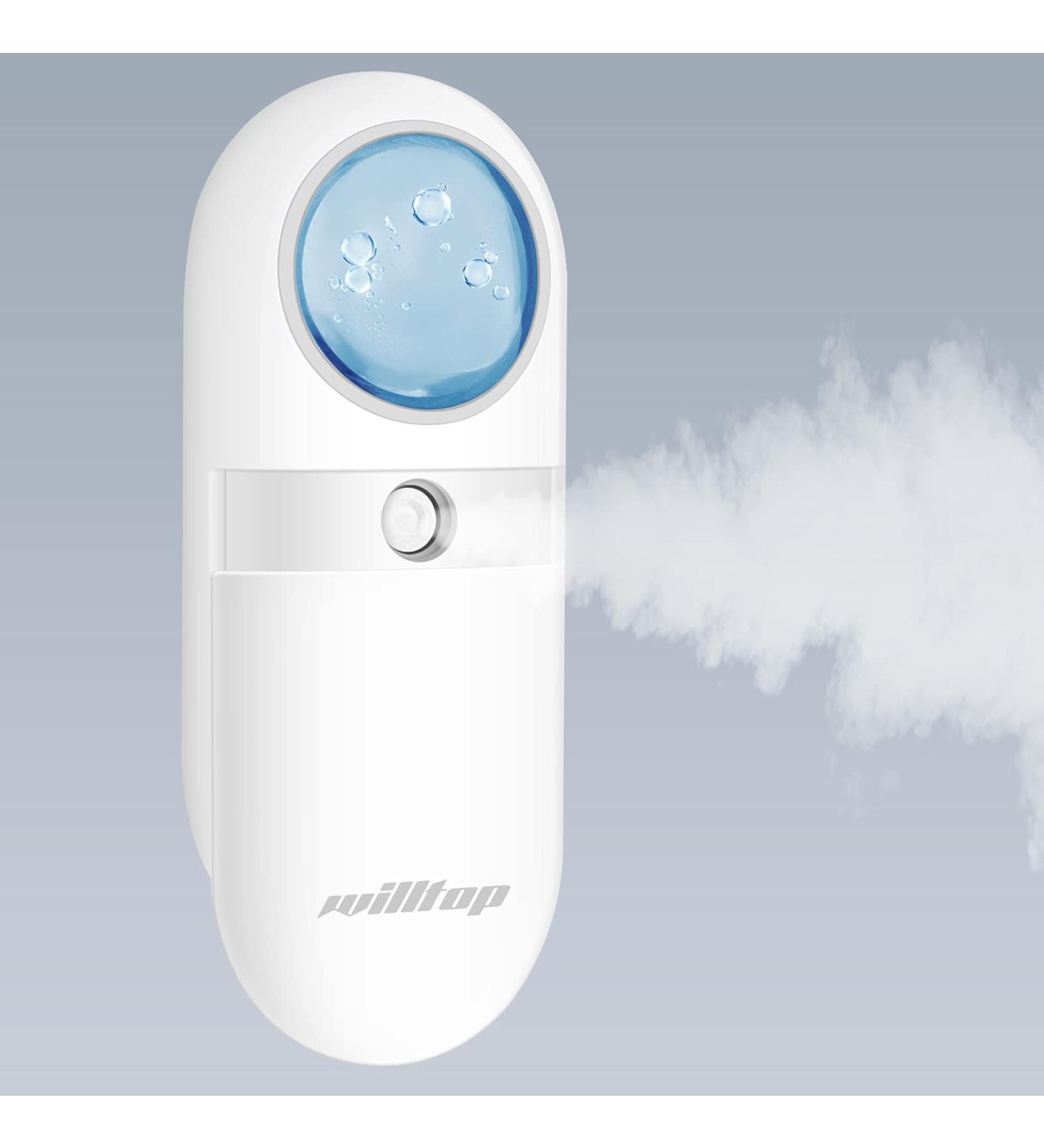 Wiltop Portable Face Steamer | Moisturizing Mist Sprayer for Skin Care | Deep Cleanse Makeup & Eyelashes | White - Buy Online on GoSupps.com