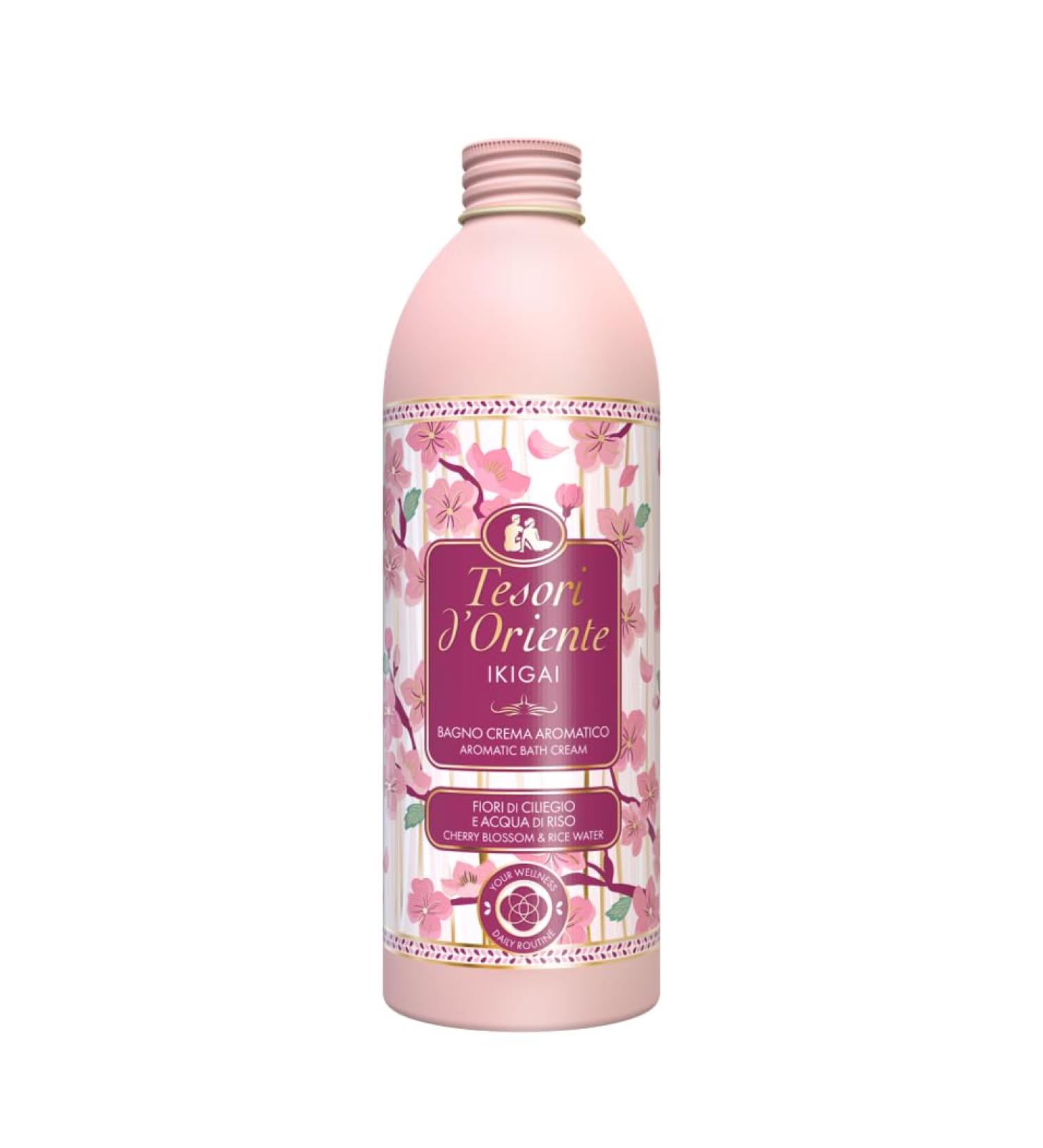 Tesori d'Oriente - Ikigai Cream Bath with floral notes foaming bath with cherry blossom and rice water gives the skin a feeling of pure well-being 500 ml