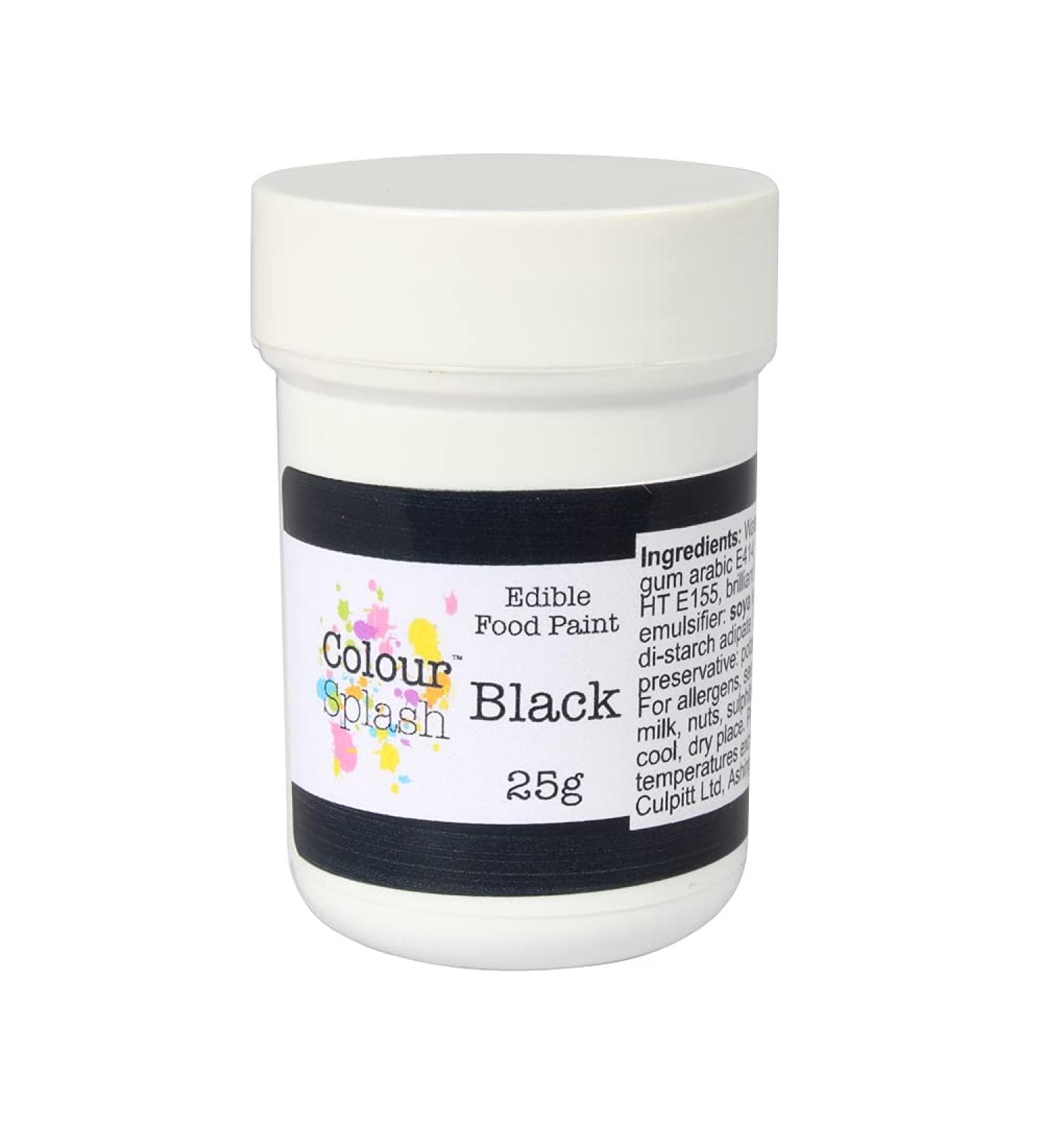 COLOUR SPLASH Edible Food Paint - Black 25g Matt Black for Cakes & Decorations - Buy Online on GoSupps.com