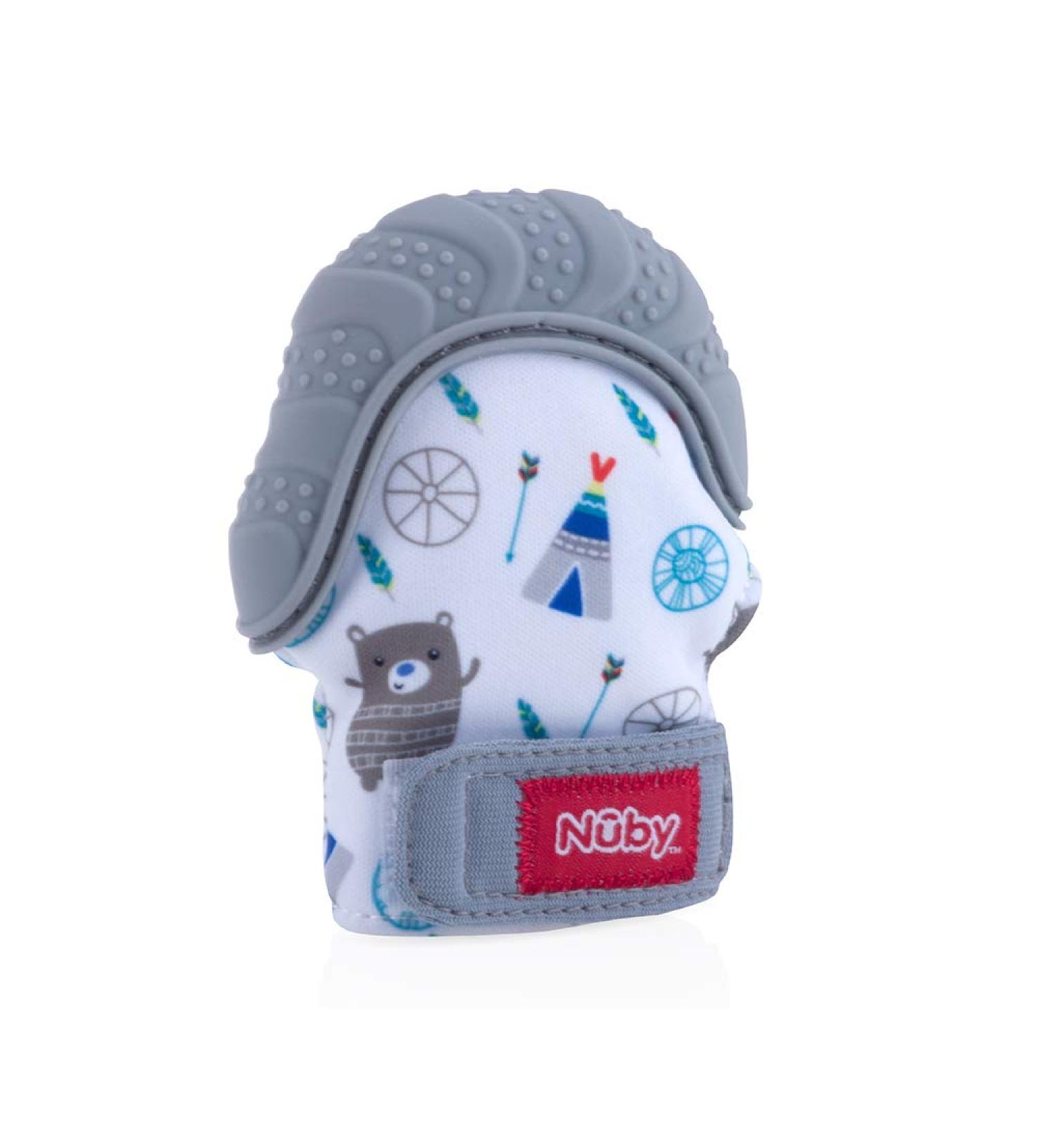 Nuby Teething Mitt Grey - Soothing Teether for Babies | Buy Online - Buy Online on GoSupps.com