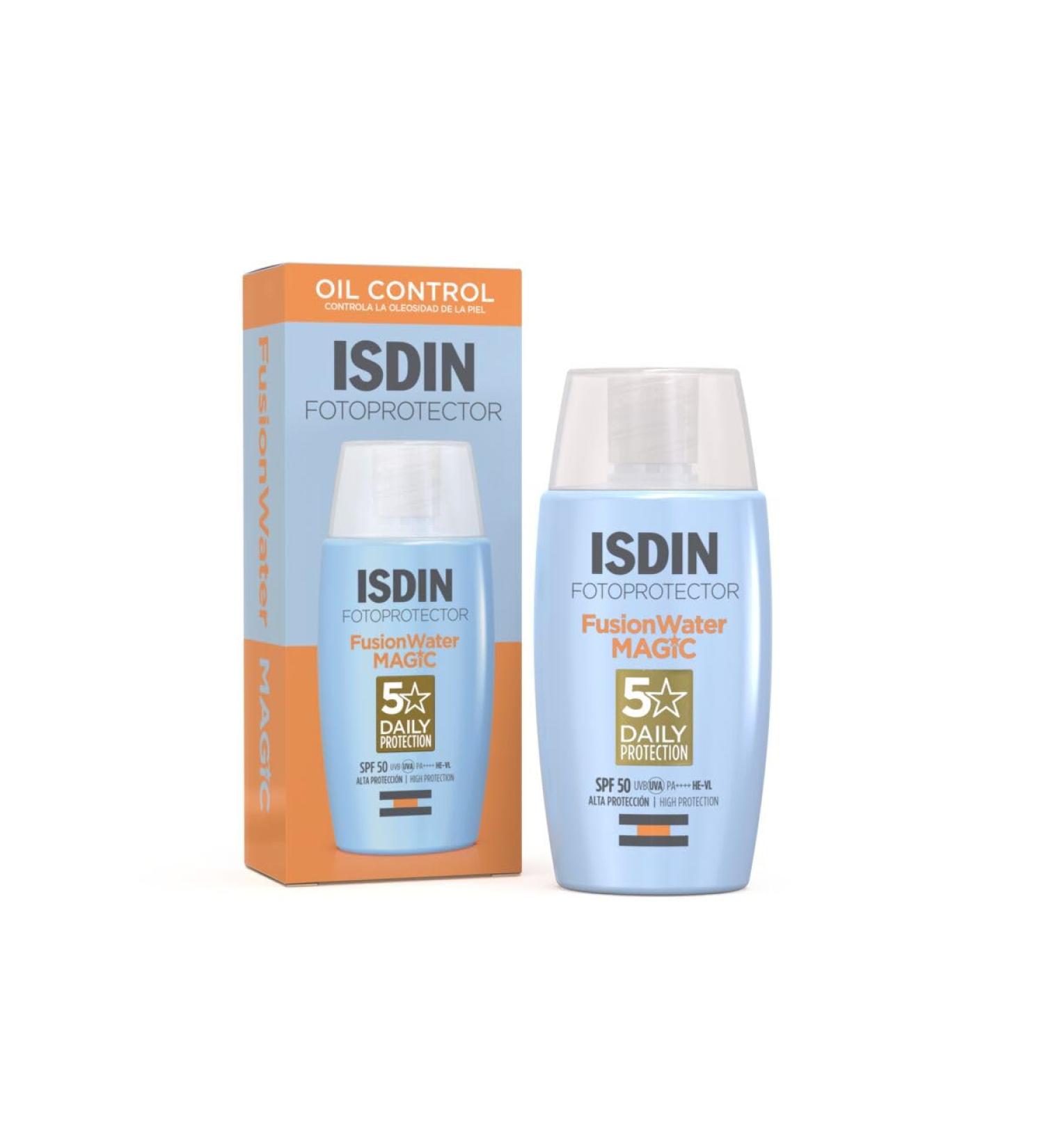ISDIN Fusion Water Magic SPF50 50ml | Daily facial sun cream | Ultra-light texture (Pack of 1)