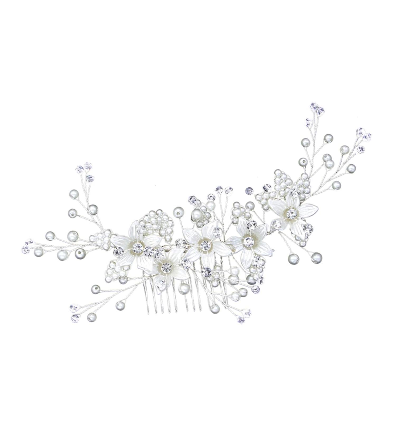 DOITOOL Prom Headpiece Bridal Hair Clip Bridal Headpiece Wedding Bridal Hair Comb Bride Hair Clip Wedding Headpiece Bride Insert Comb Women Hairpin Bridesmaid Pearl - Buy Online on GoSupps.com