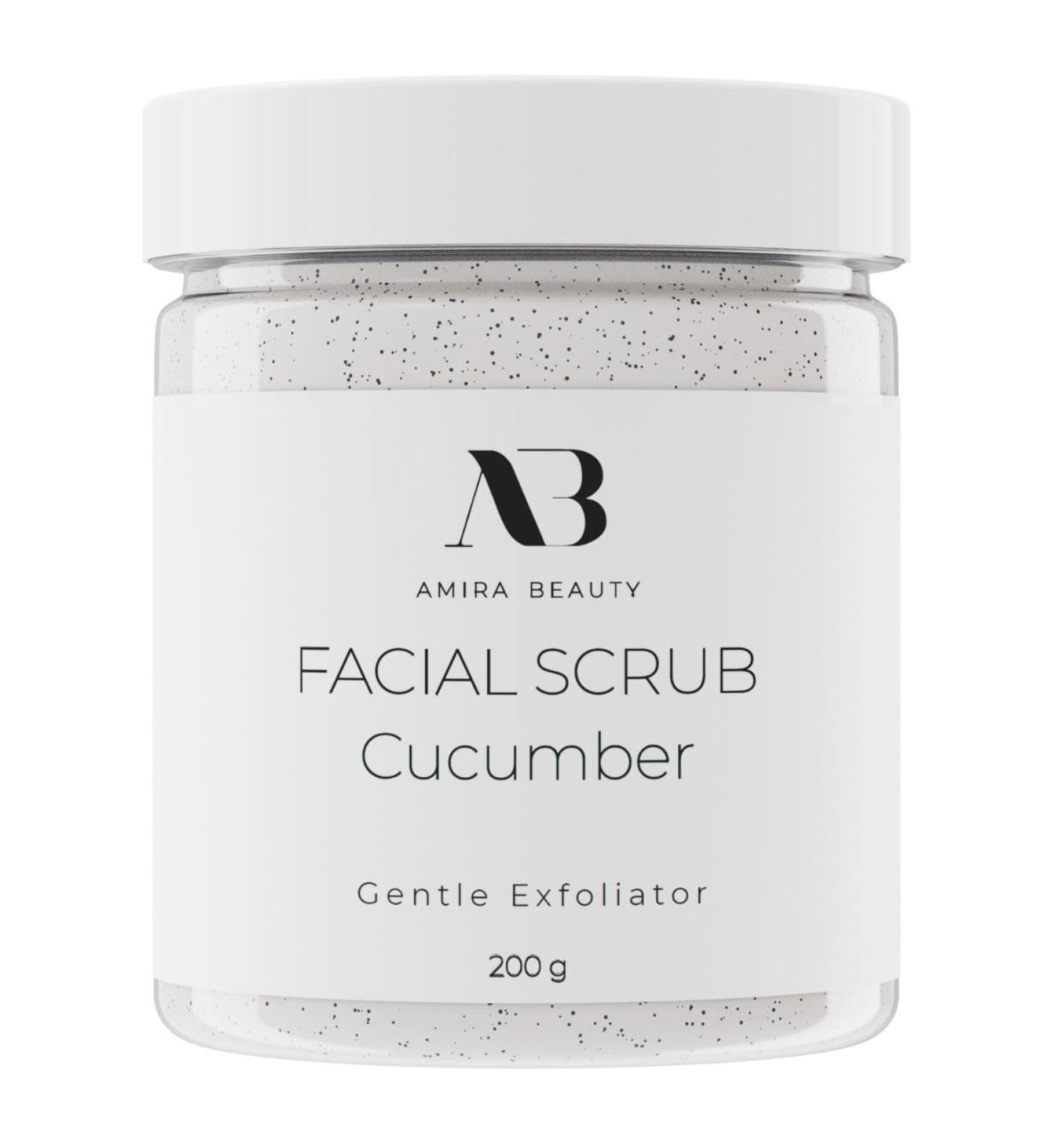 Amira Beauty Cucumber Facial Scrub | Gentle Exfoliation & Deep Cleansing for All Skin Types | Remove Blackheads Acne & Dead Skin | 12 OZ - Buy Online on GoSupps.com