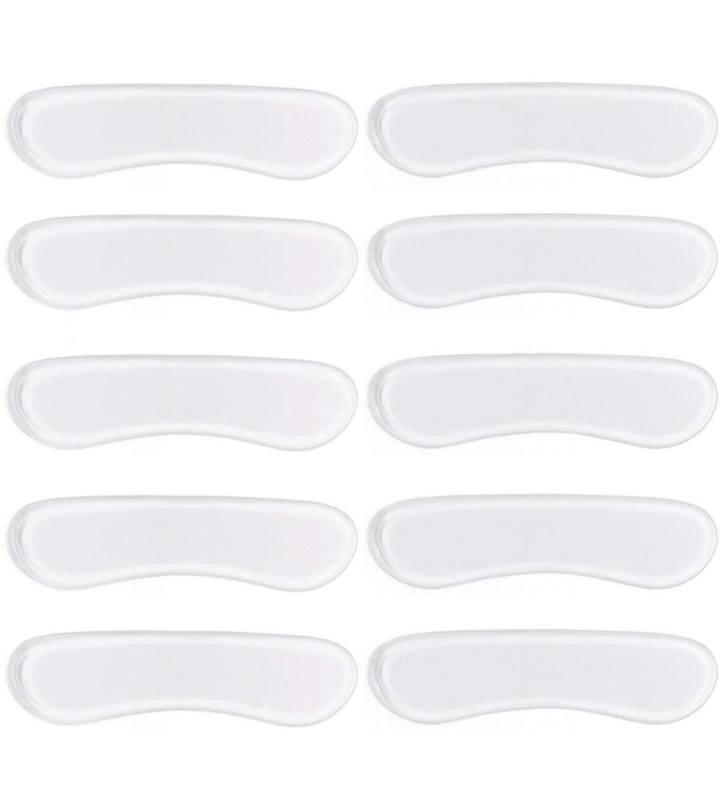 12 Pairs Clear Silicone Heel Grips Liner Inserts - Shoe Cushion Pads for Loose Shoes - Men and Women - Improved Fit and Comfort - Buy Online on GoSupps.com