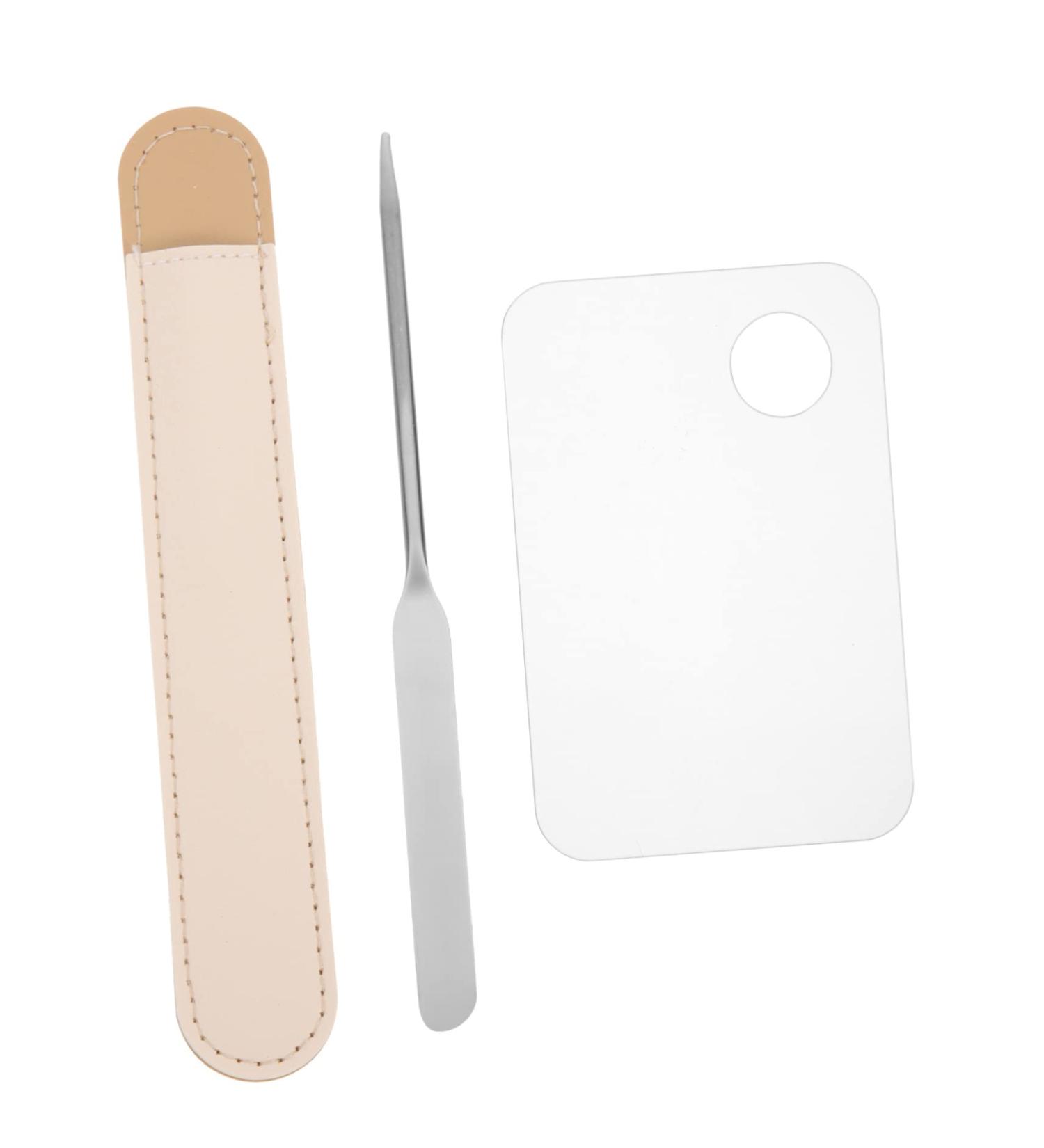 Buy 1 Set Cosmetic Mixing Palette & Tools - Foundation Mixing Tray & Spatula (17.5x15cm) - International Shipping Available - Buy Online on GoSupps.com