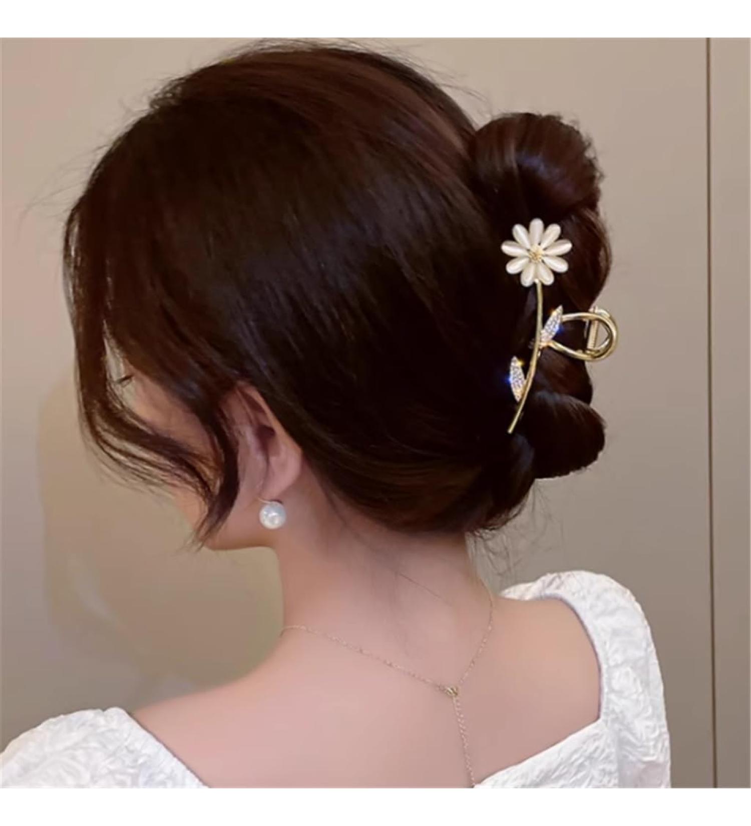 LNYHLXS Daisy Flower Super Fairy Grab Clip Hair Clip Female Back of Large Shark Clip Plate Hair Headdresses - Buy Online on GoSupps.com