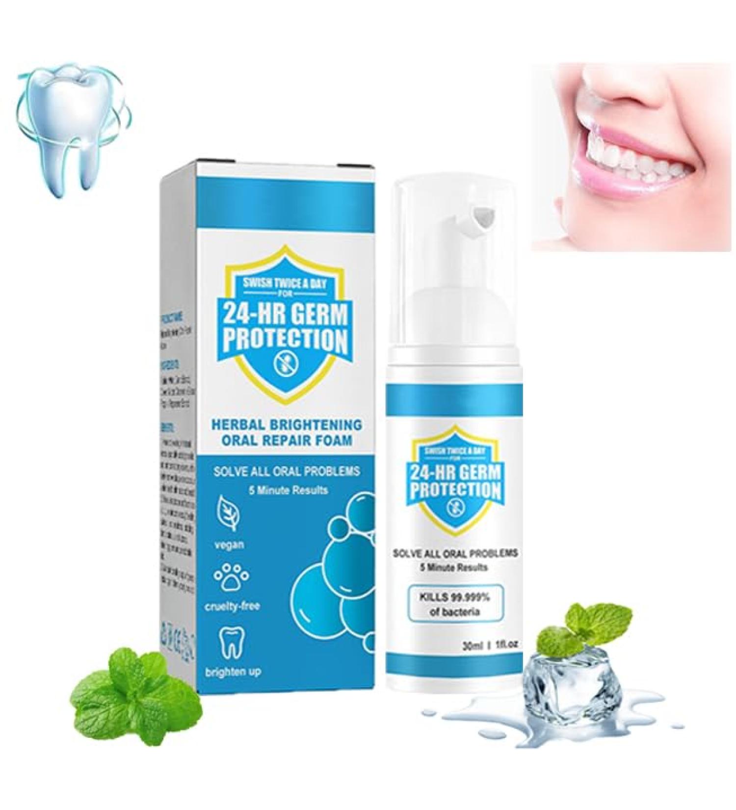 Herbal Whitening Repair Foam Teeth Whitening Foam Herbal Whitening Foam Herbal Super Whitening Teeth Toothpaste for Teeth Whitening Dentifrice dents blanches limine la mauvaise haleine et le tartre 1 Pi ce. - Buy Online on GoSupps.com