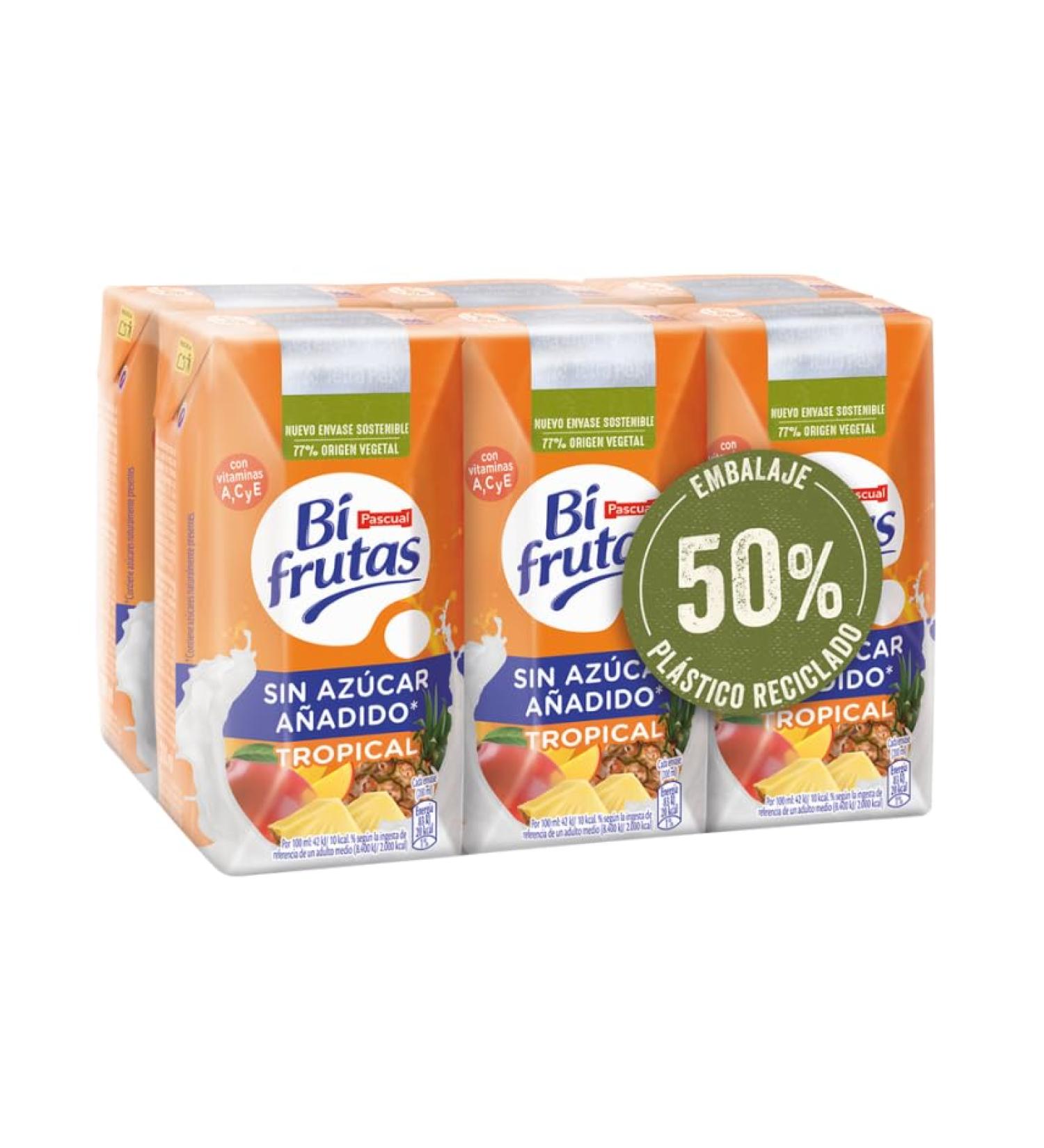 Bifrutas Bifrutas - Refreshing drink with original tropical flavor and no added sugar - 6 x 200 ml pack