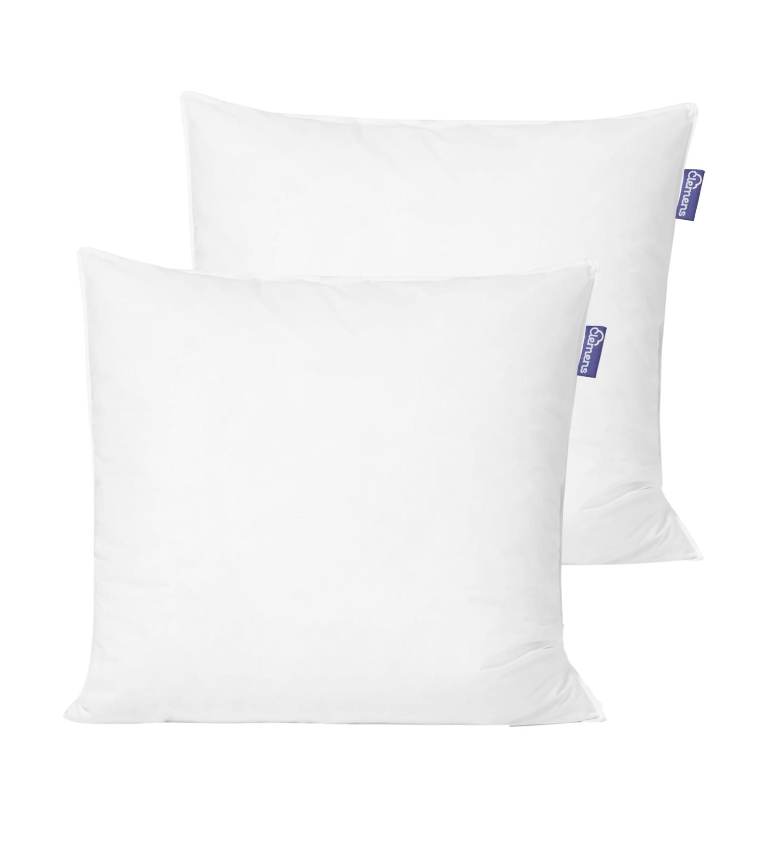 Clemens 2 Set Soft Down Pillow 80x80 cm - European Down & Feathers Ideal for Back & Belly Sleepers - Cozy 1000g Spring Pillow Set - Buy Online on GoSupps.com